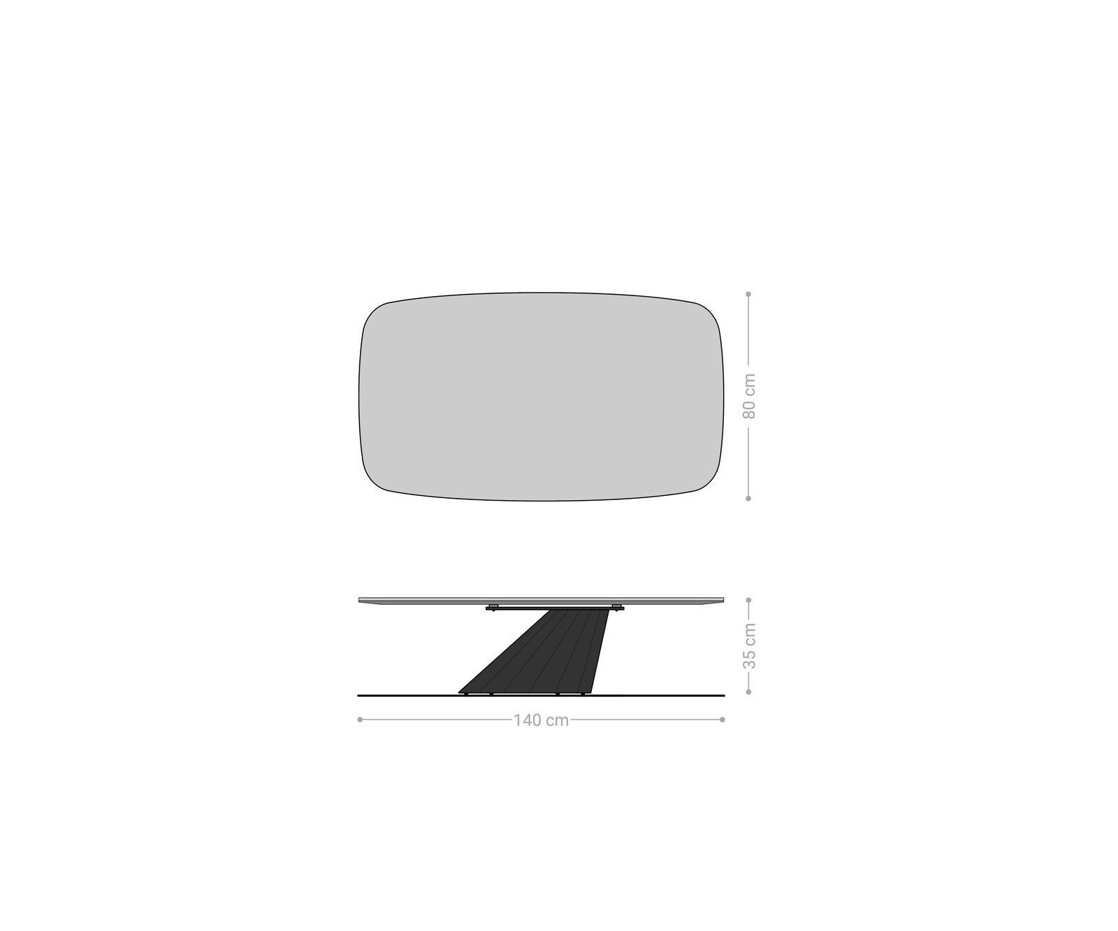 Table basse Edge Boot 140x80 cm céramique Laminam® Noir Desir brun Parabi argent métallique 7