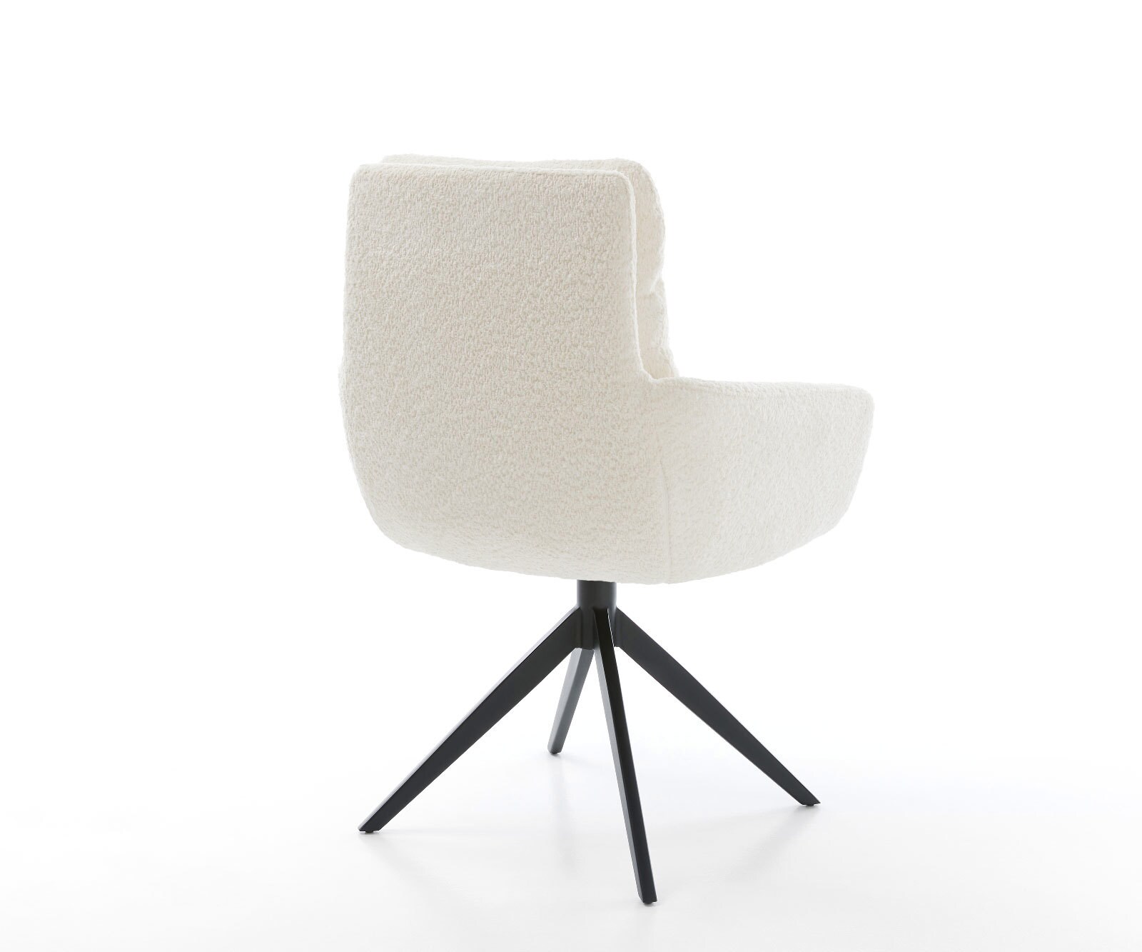 Chaise-pivotante Abelia-Flex bouclé blanc pied croisé large noir pivotement sur 360° fonction bascule 4