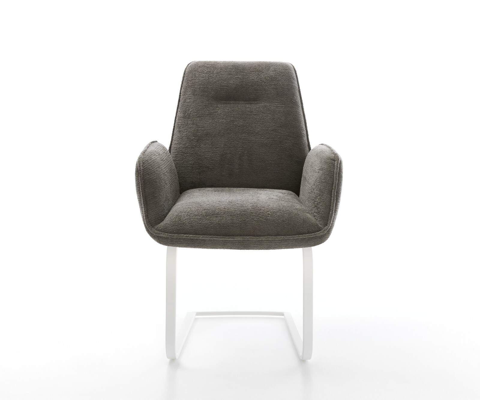 Cantilever Zoa-Flex bouclé doux couleur boue pied cantilever plat blanc resorts ensachés 1