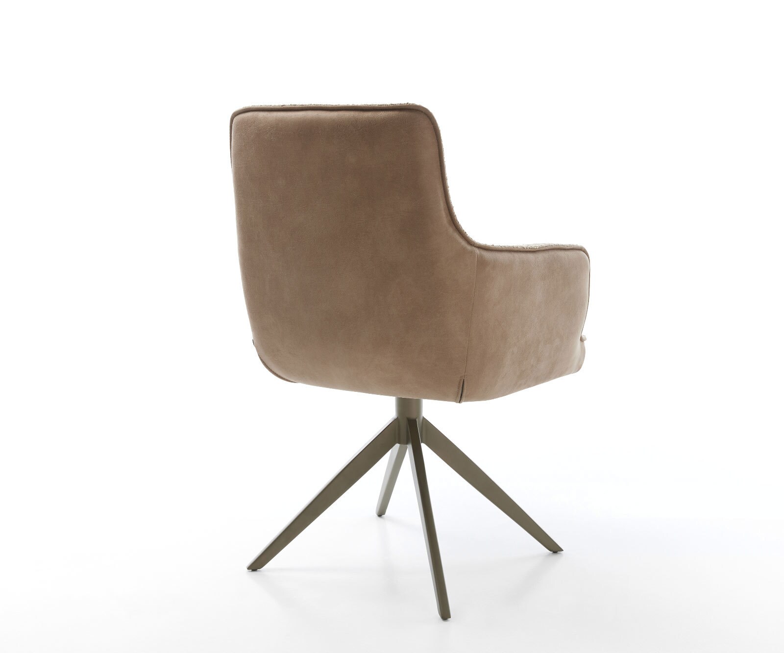 Drehstuhl Heira-Flex mit Armlehnen Materialmix Schlamm Kreuzgestell breit Effektfinish Titan 360° drehbar Wippfunktion Taschenfederkern 4