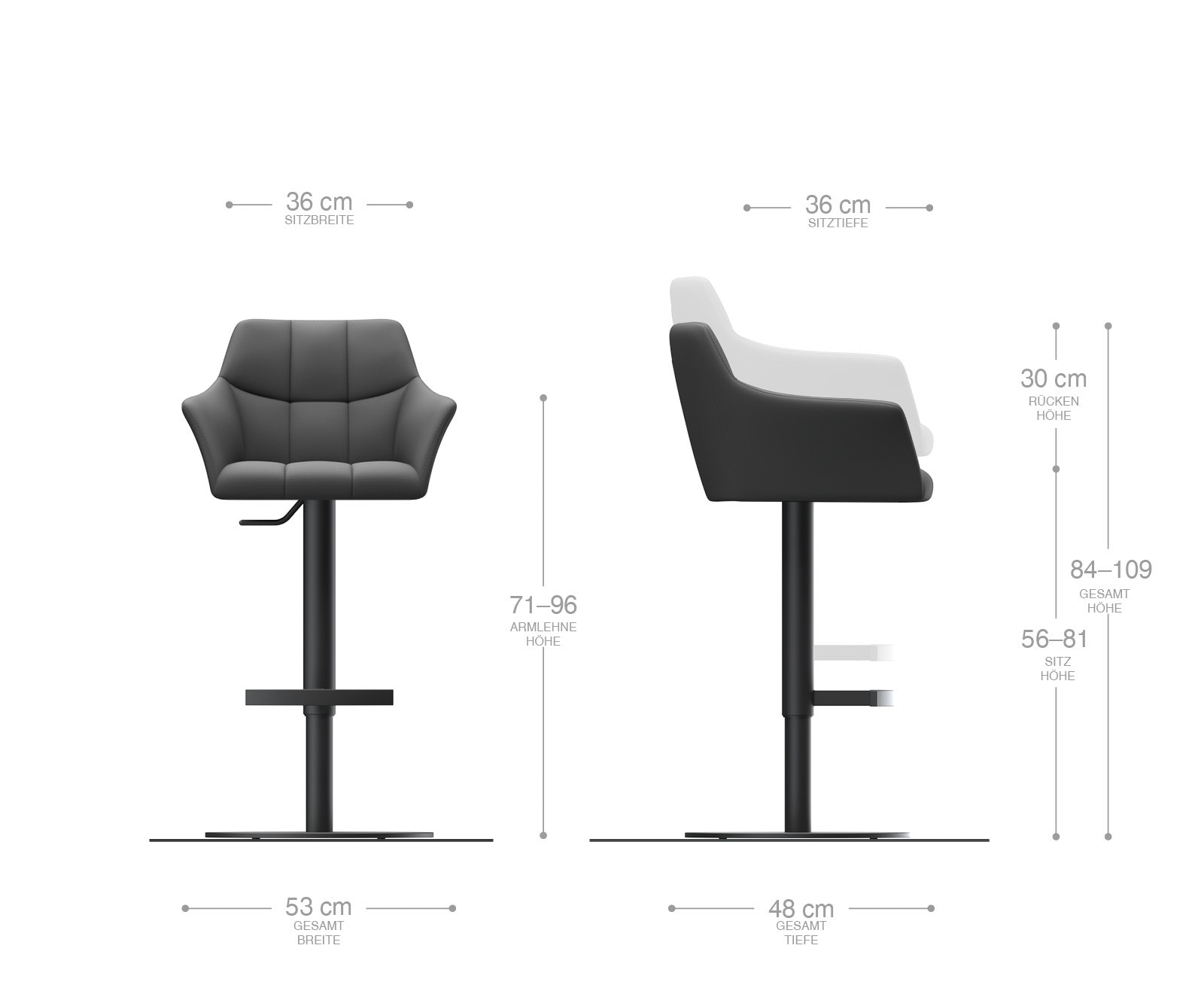 Barstuhl Yulo-Flex Vintage Braun Drehfuß höhenverstellbar Edelstahl 6 Barstuhl Yulo-Flex Vintage Braun Drehfuß höhenverstellbar Edelstahl 6