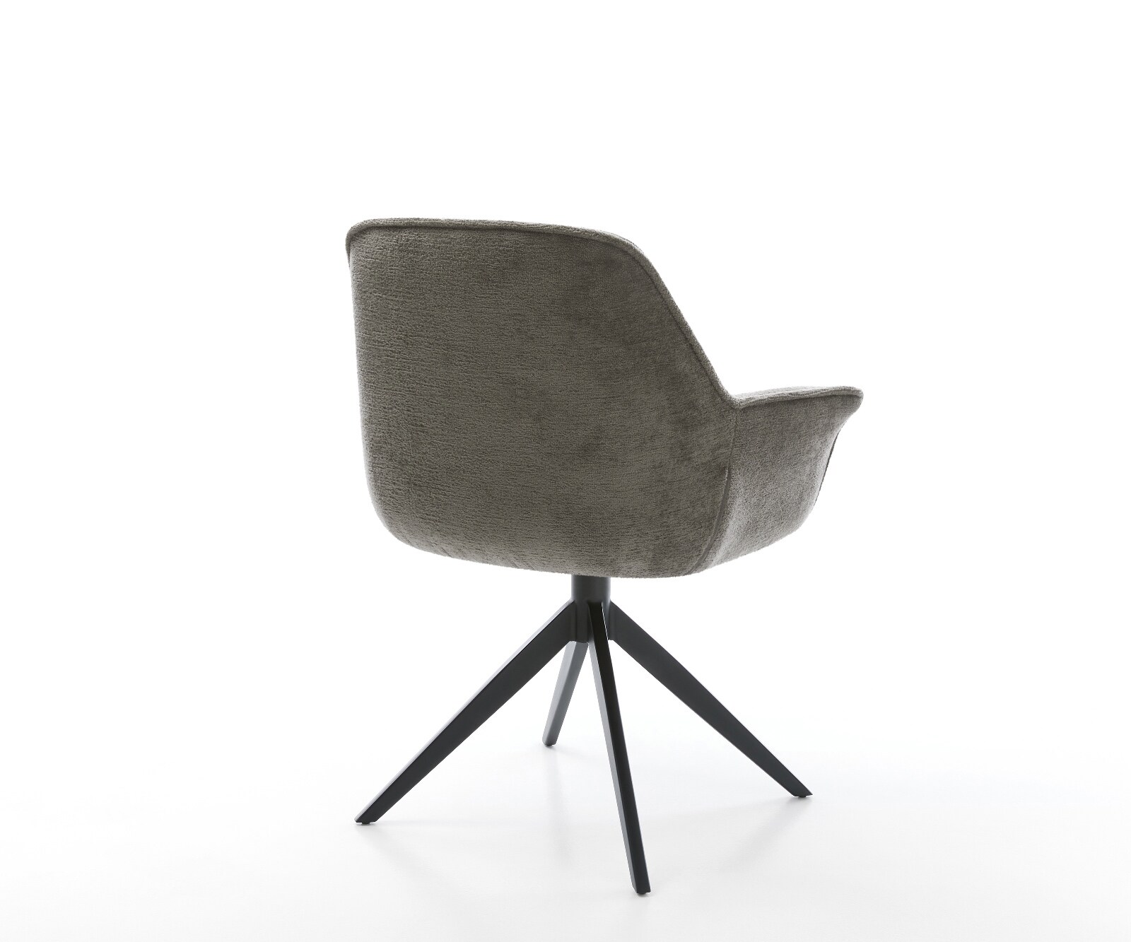 Drehstuhl Keila-Flex mit Armlehnen Bouclé Soft Schlamm Kreuzgestell breit Schwarz 360° drehbar Wippfunktion 5