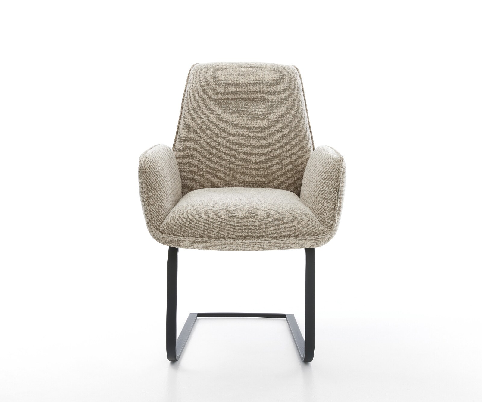 Freischwinger Zoa-Flex Webstoff Soft Beige Freischwinger flach Schwarz Taschenfederkern 1