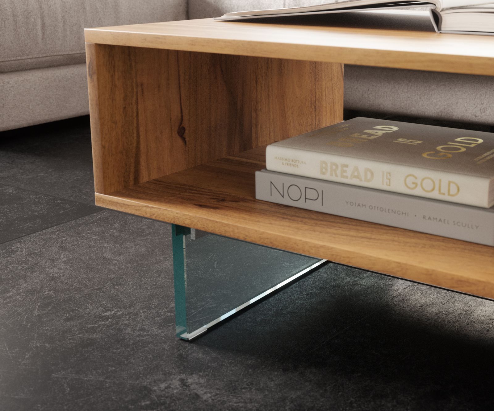 Fuß Schwebeoptik 20 cm Glas für Kastenmöbel der Tiefe 60 cm (2er Set) 1 Fuß Schwebeoptik 20 cm Glas für Kastenmöbel der Tiefe 60 cm (2er Set) 1