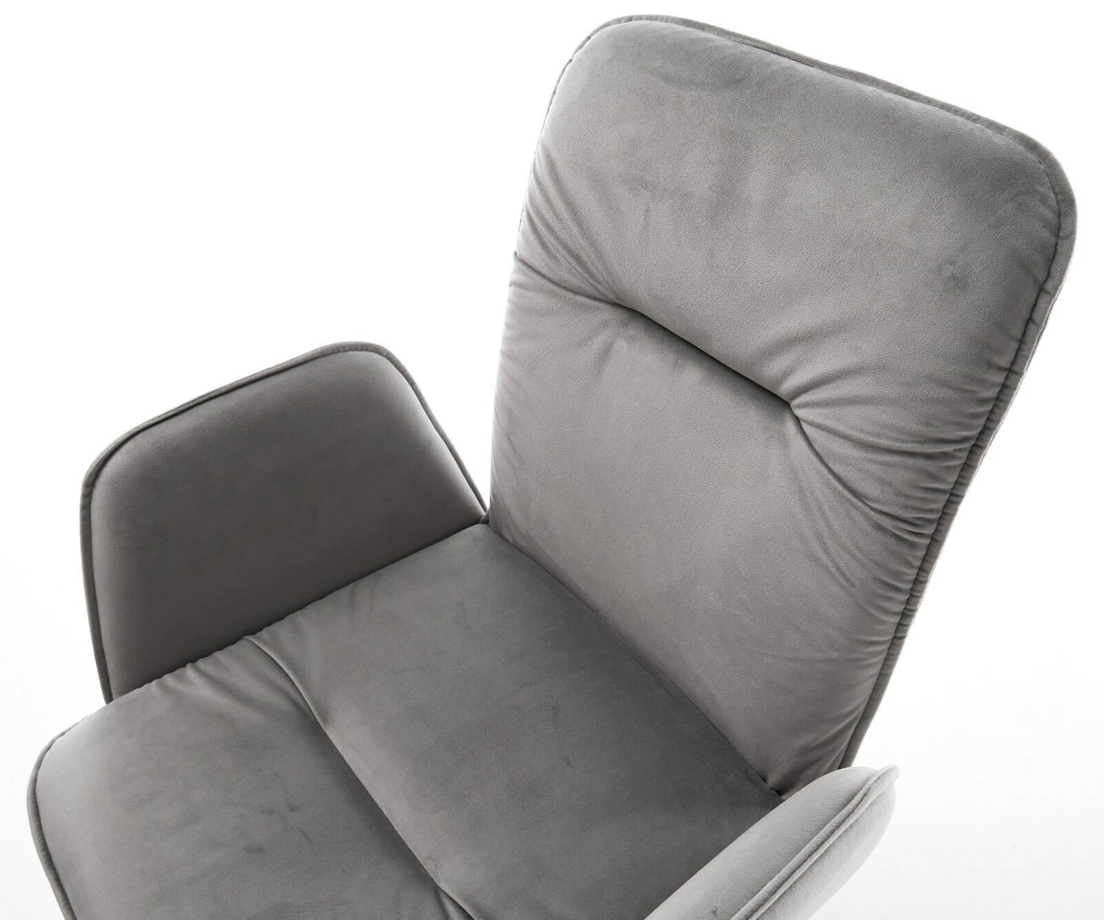 Chaise-pivotante Vinja-Flex velours gris pied croisé large noir pivotement sur 360° fonction bascule 3