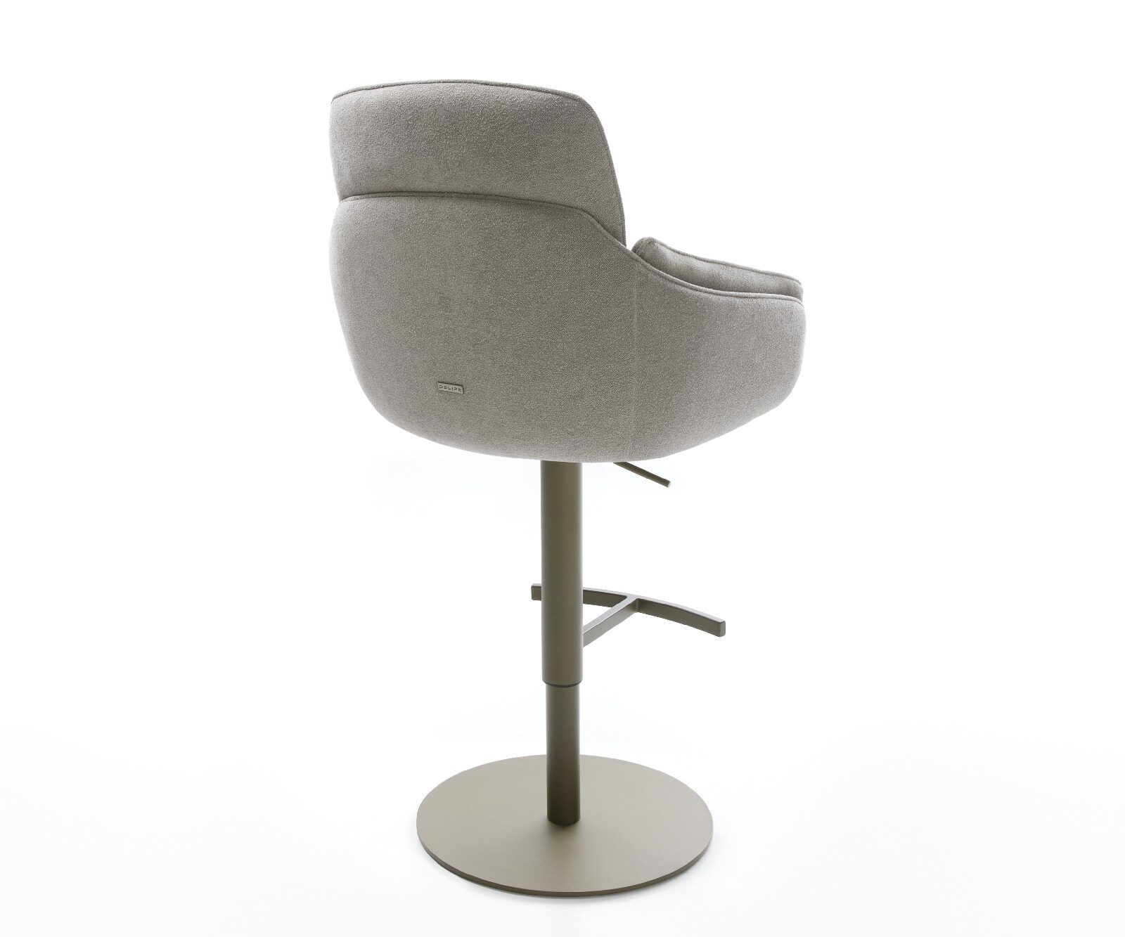 Chaise-de-bar Luan-Flex Tissu structuré doux Gris Pied pivotant réglable en hauteur couleur titane Couleur titane 5