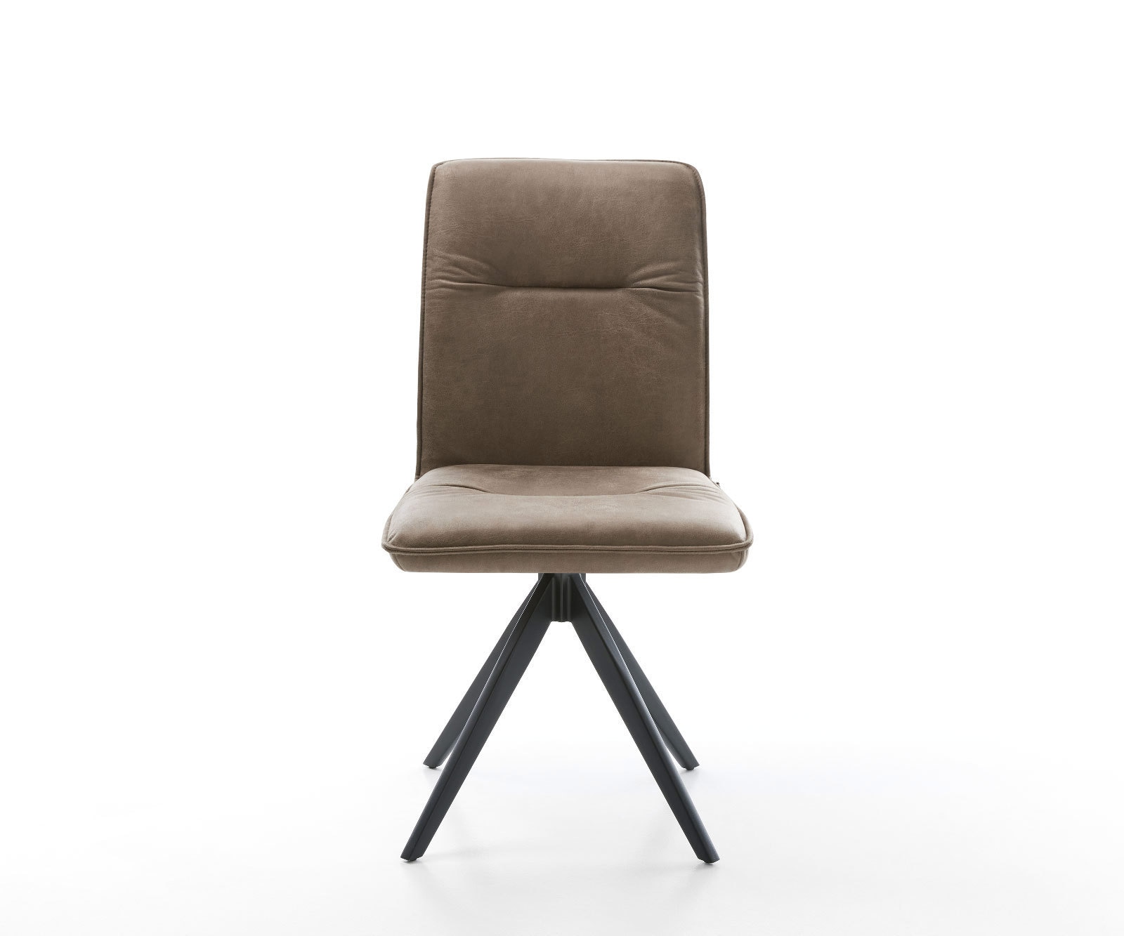 Esszimmerstuhl Vinjo-Flex Mikrofaser Taupe Vintage Kreuzgestell kantig Schwarz 1 Esszimmerstuhl Vinjo-Flex Mikrofaser Taupe Vintage Kreuzgestell kantig Schwarz 1