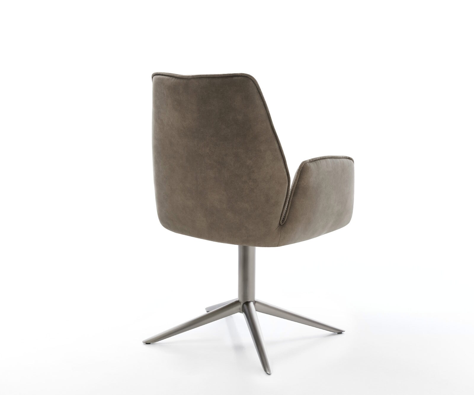 Chaise-pivotante Zoa-Flex microvelours taupe vintage pied de chaise 4 branches grafiete pivotement sur 360° fonction bascule ressorts ensachés 4
