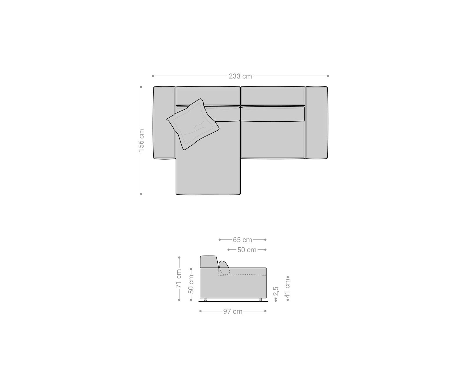 Ecksofa Sirpio L 260x160 cm Mikrofaser Khakibraun Recamiere variabel 7