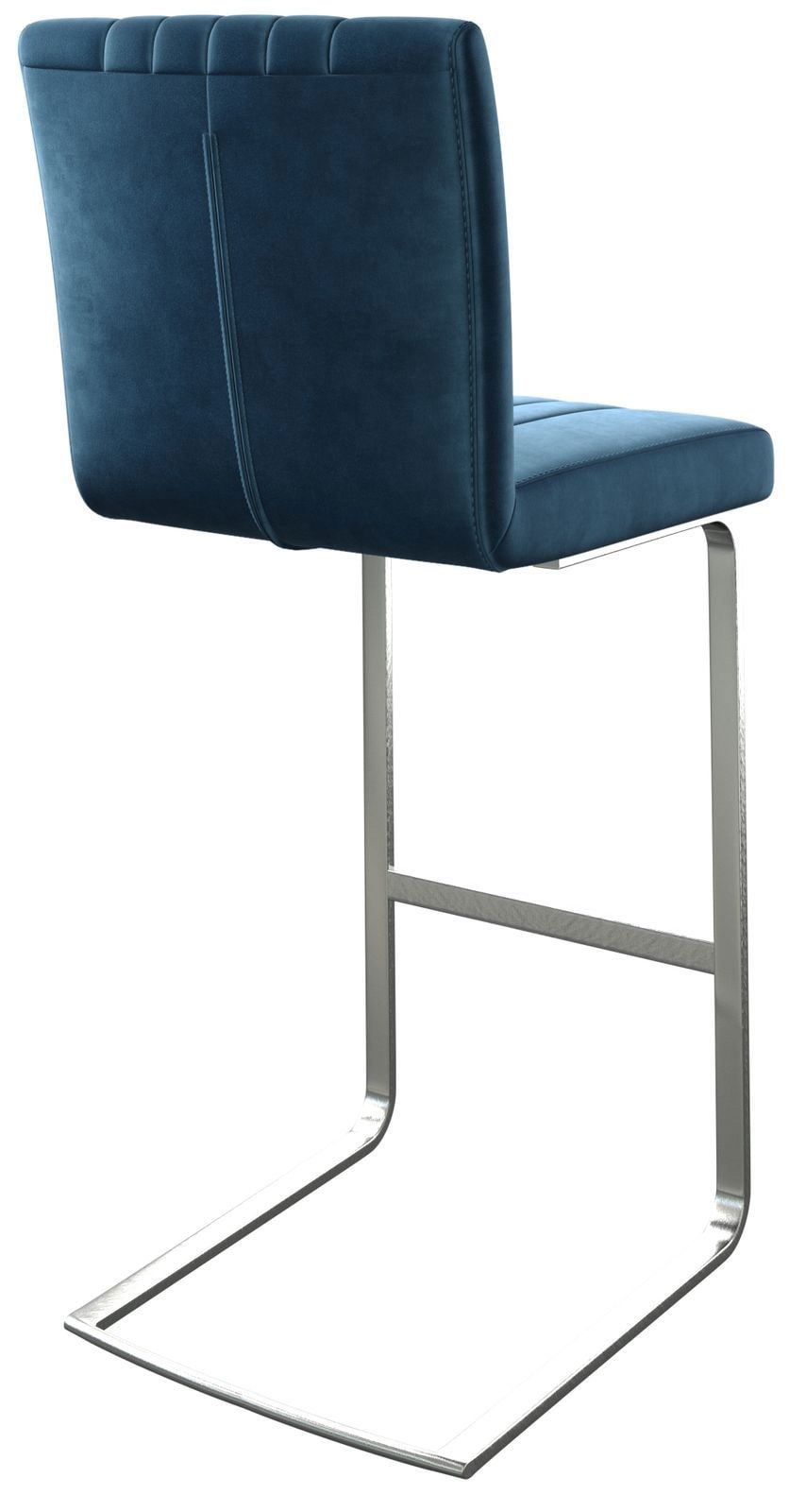 Barstuhl Luiga-Flex Samt Blau Freischwinger flach Edelstahl 4 Barstuhl Luiga-Flex Samt Blau Freischwinger flach Edelstahl 4