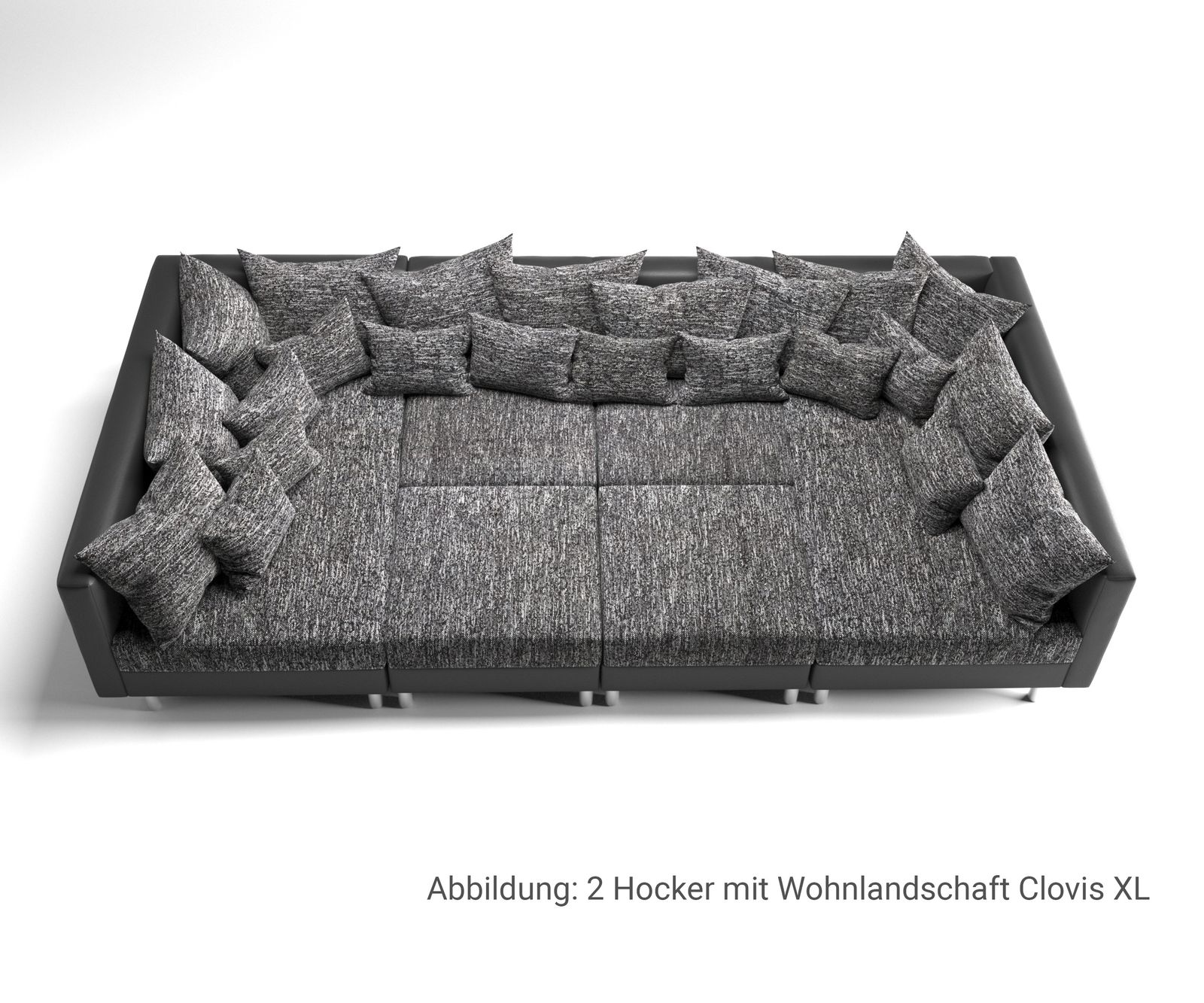 Hocker Clovis B98 x T83 Schwarz Modul Kunstleder 10