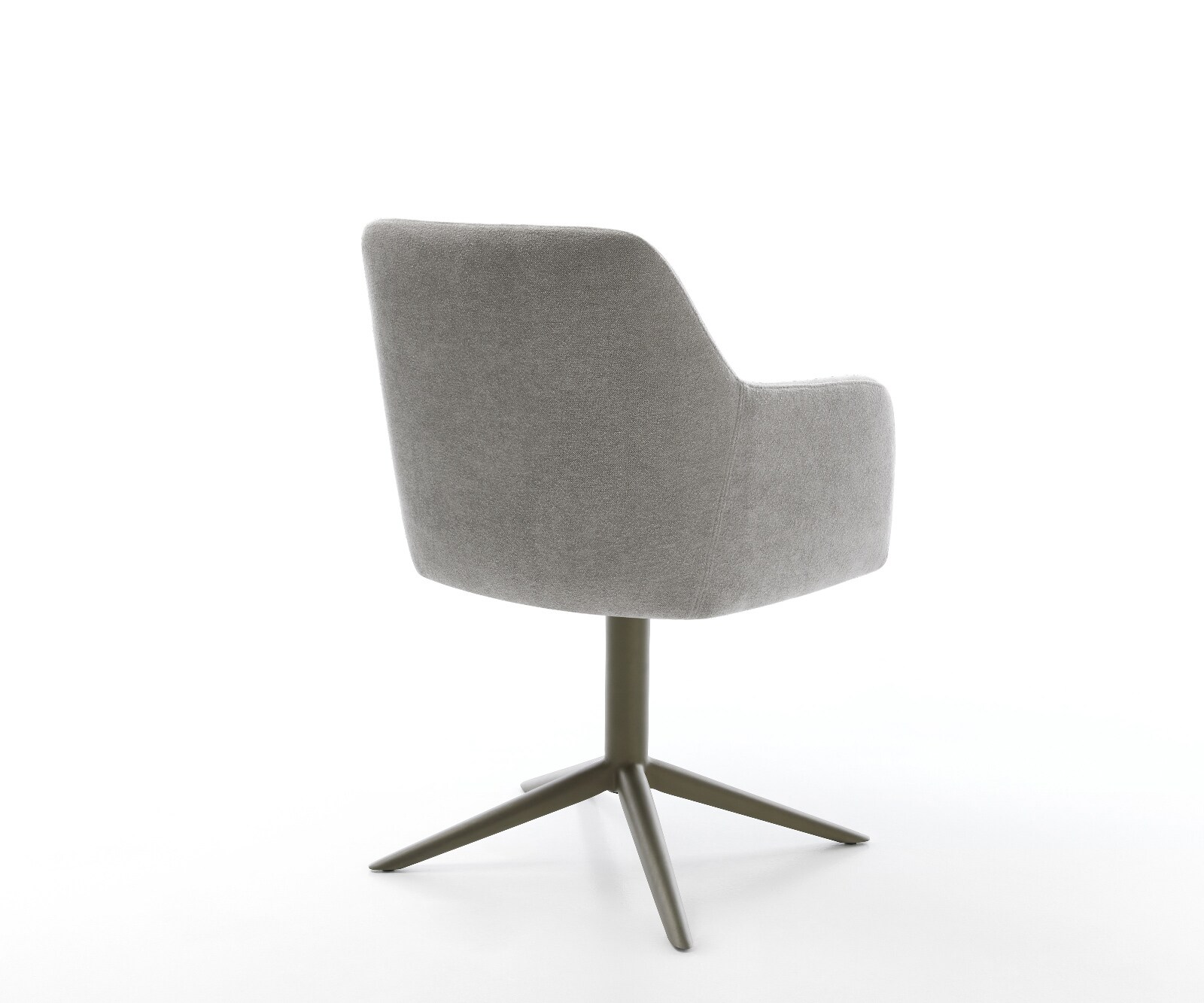 Chaise-pivotante Greg-Flex tissu structuré doux gris pied de chaise 4 branches aspect titane pivotement sur 360° fonction bascule resorts ensachés 4