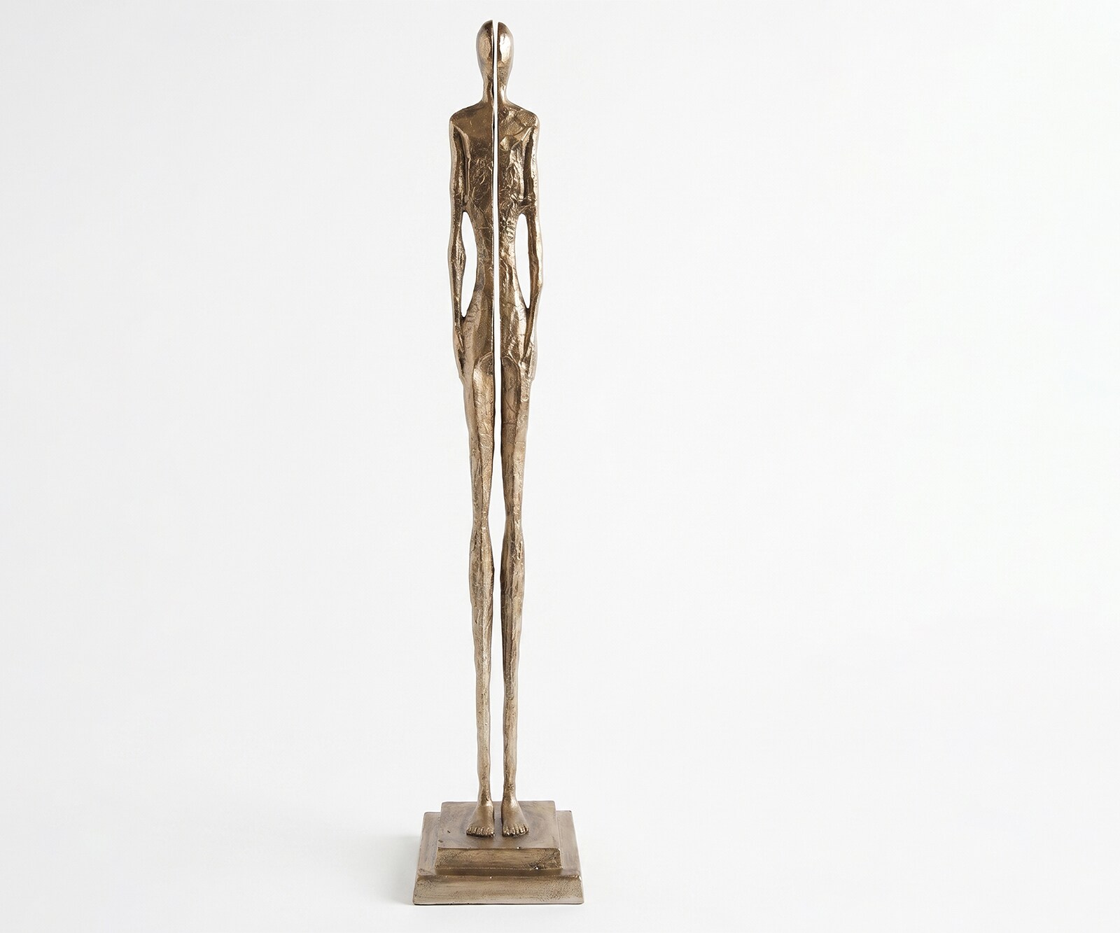 Figur Divora B29 x T29 x H157 cm Aluminium Champagner Handgemacht