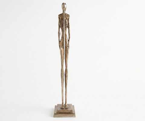 Figur Divora B29 x T29 x H157 cm Aluminium Champagner Handgemacht
