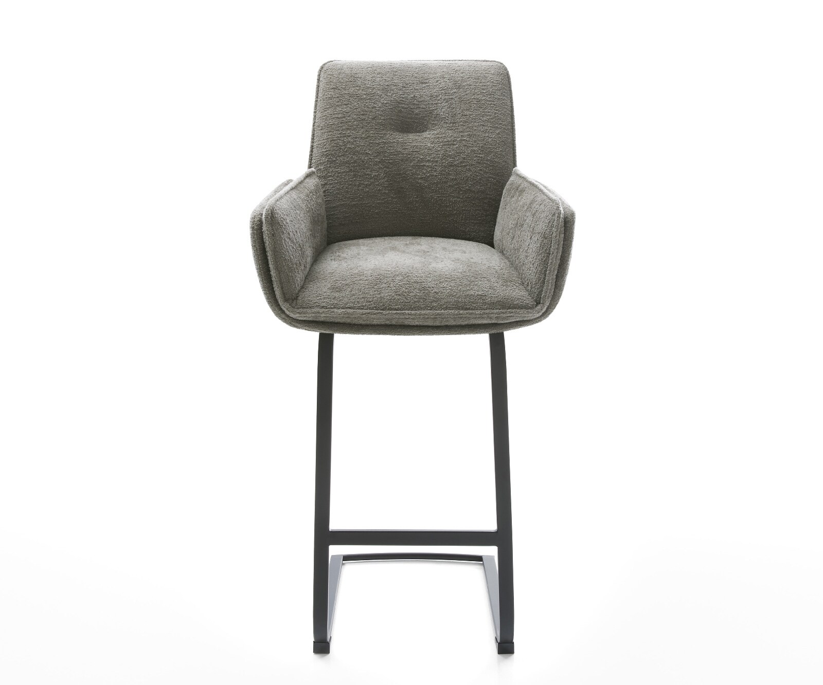 Barstuhl Nela-Flex Bouclé Soft Schlamm Freischwinger Flach Metall Schwarz 1