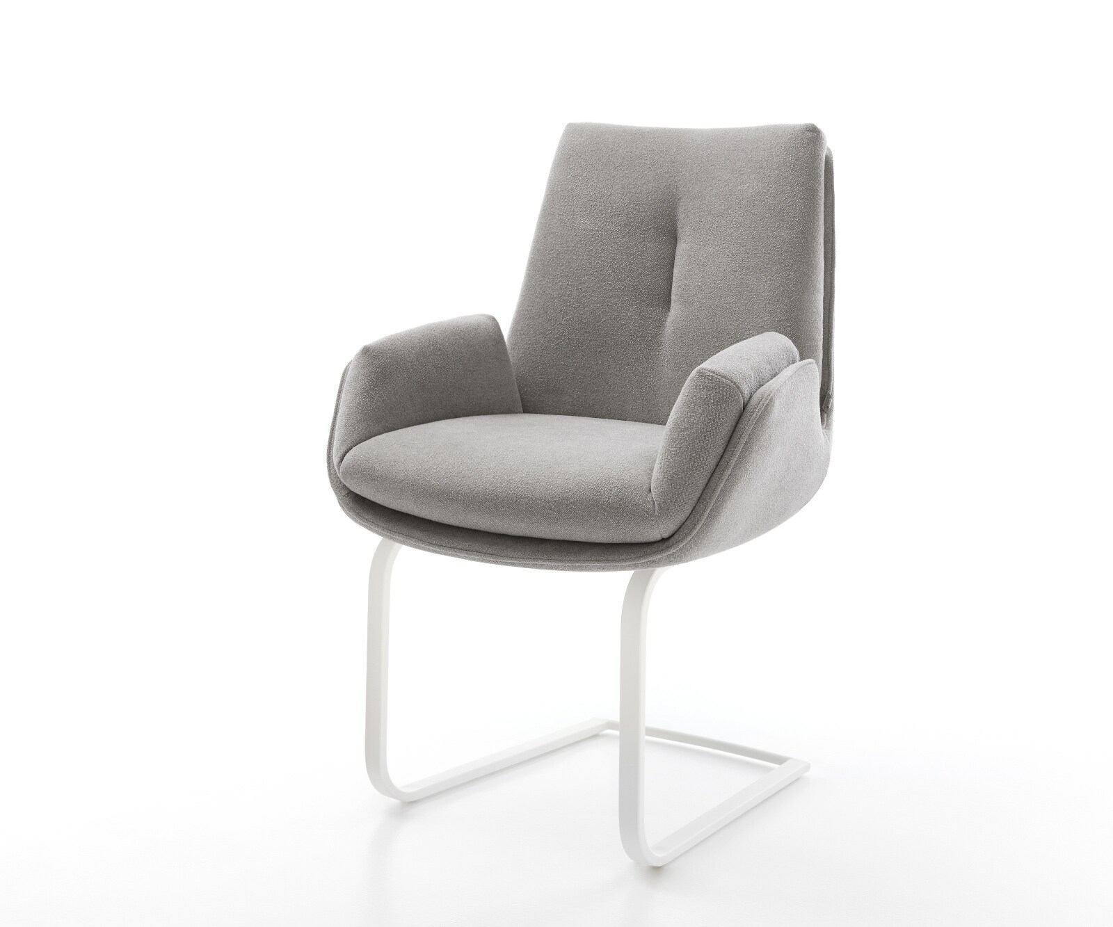 Freischwinger Clea-Flex Strukturstoff Soft Grau Freischwinger flach Weiß