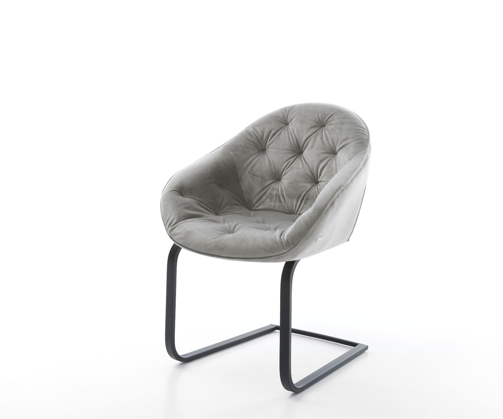 Freischwinger Gaio-Flex Samt Grau Freischwinger flach Schwarz 1