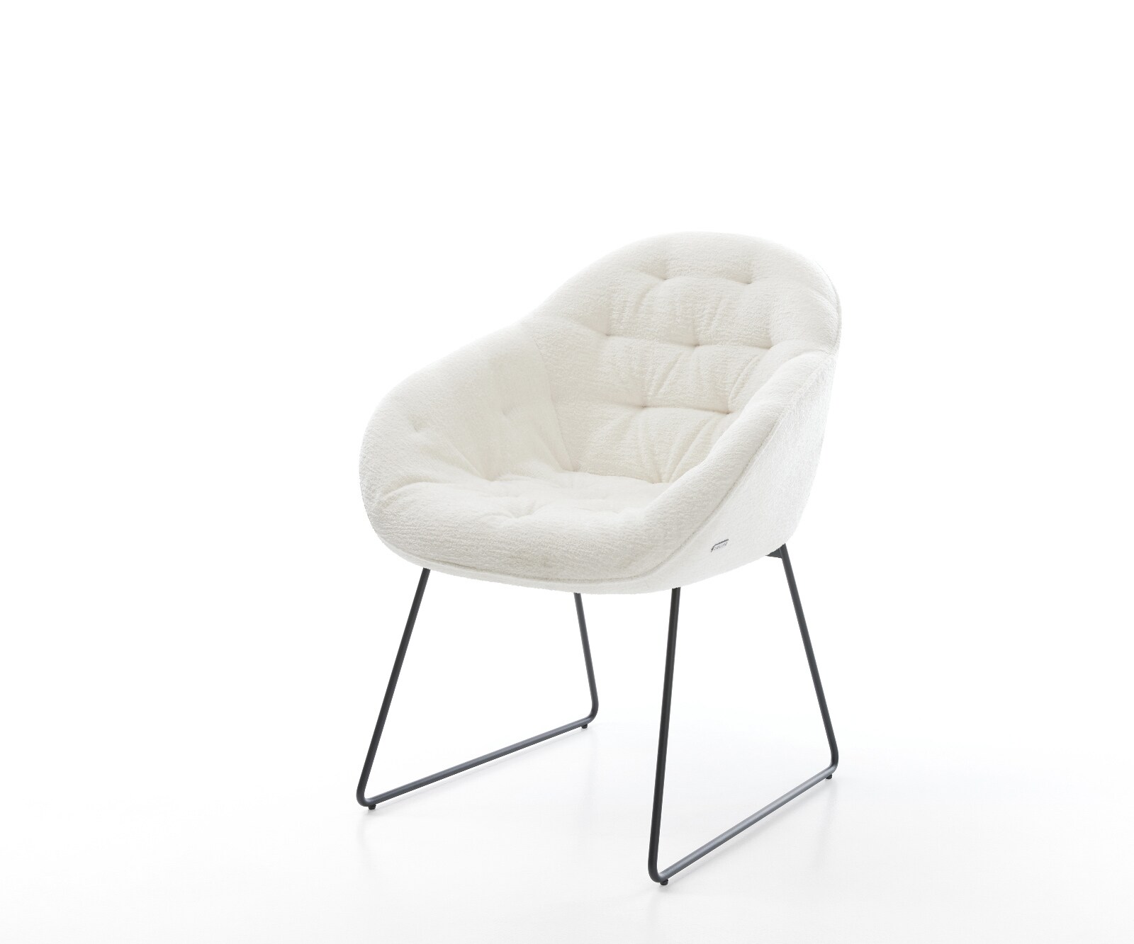 Esszimmerstuhl Gaio-Flex Bouclé Soft Beige Kufengestell Schwarz 1