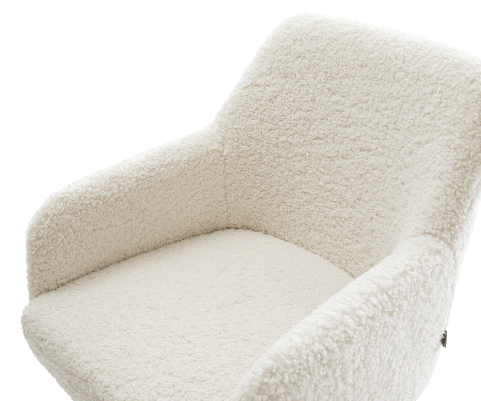 Esszimmerstuhl Greg-Flex Teddystoff Beige 4-Fuß konisch Edelstahl Taschenfederkern 3