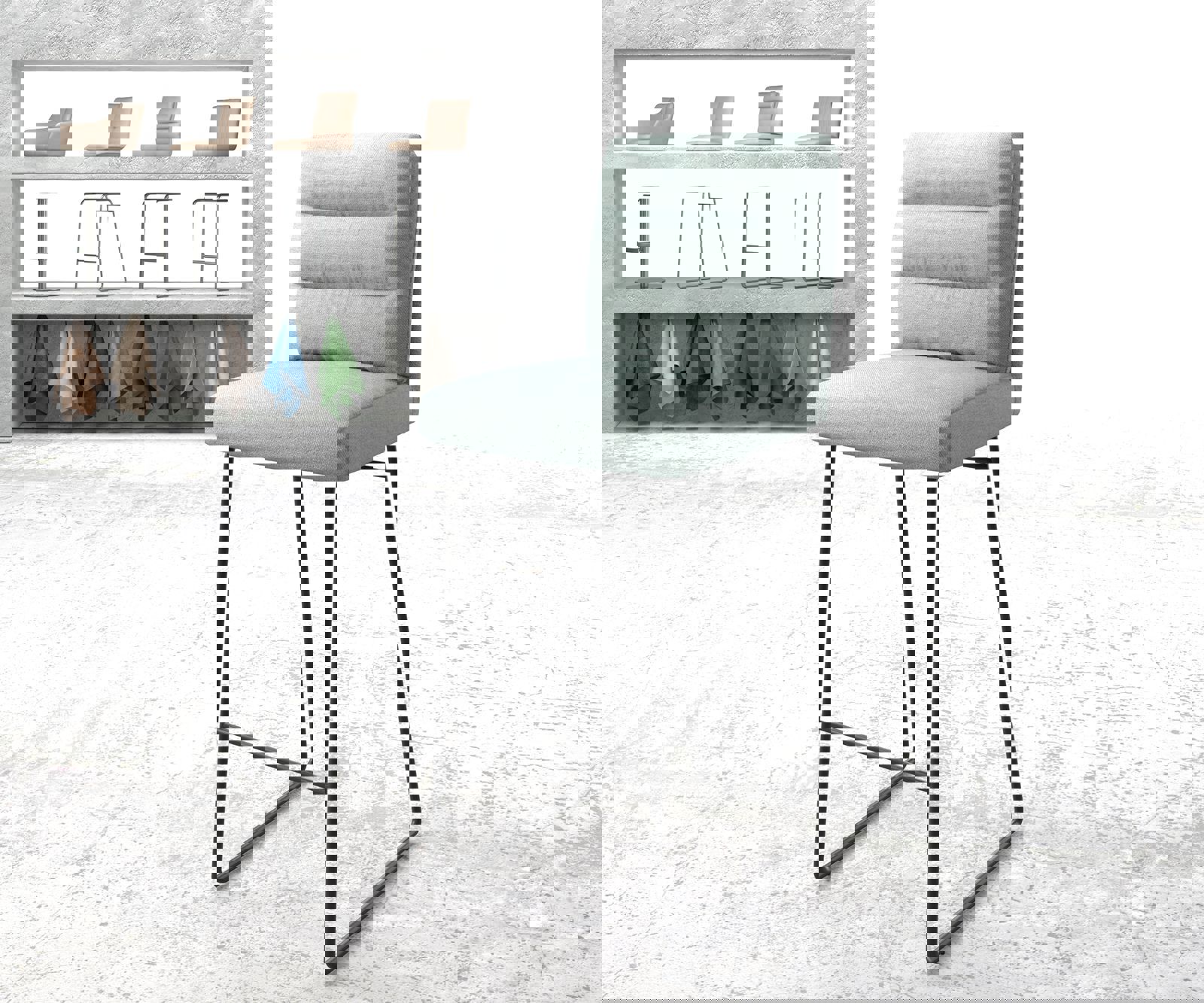 Barstuhl Pela-Flex Stripes Mint Kufengestell Metall Barstuhl Pela-Flex Stripes Mint Kufengestell Metall