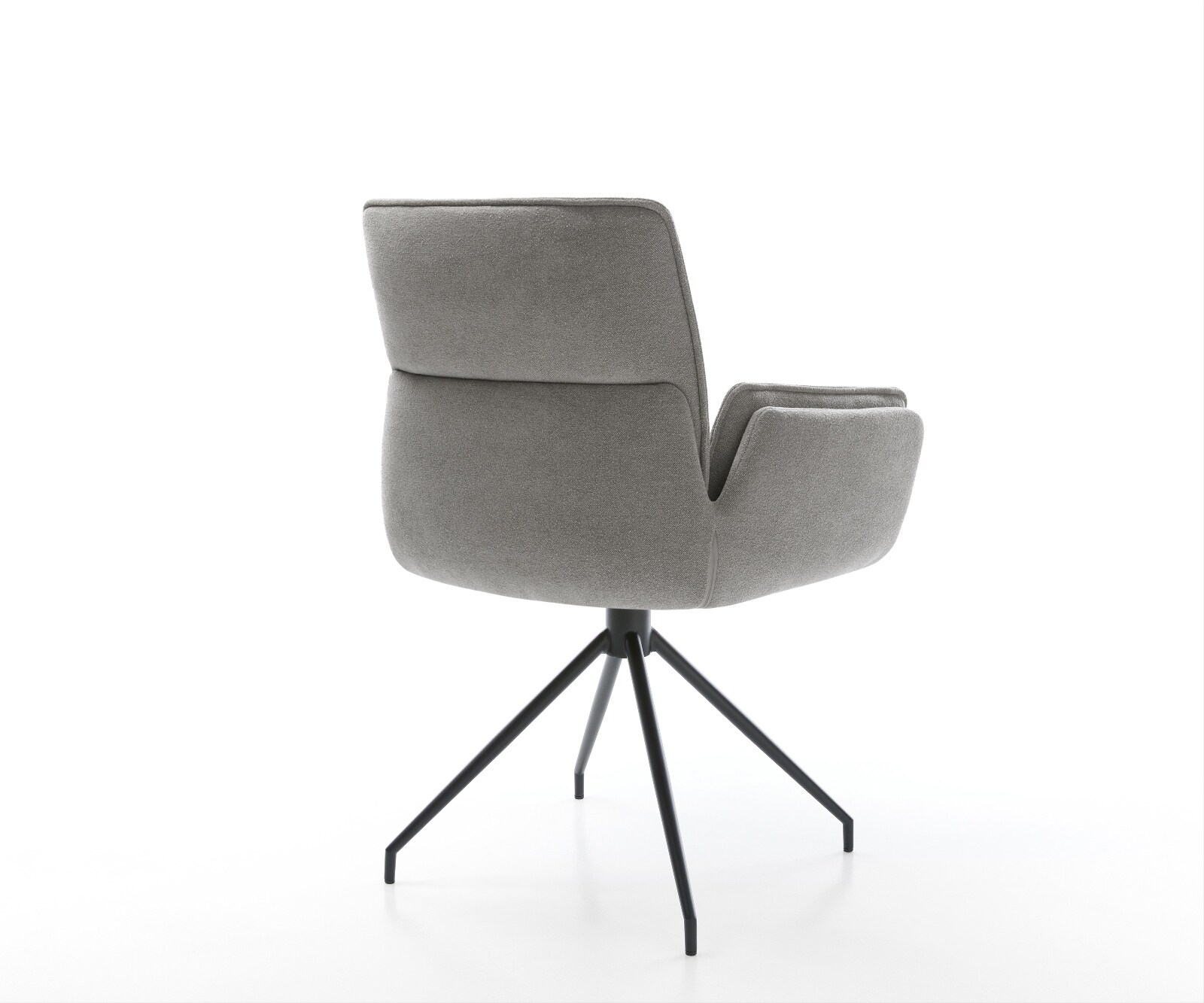 Esszimmerstuhl Nela-Flex Strukturstoff Soft Grau Kreuzgestell konisch Schwarz 4