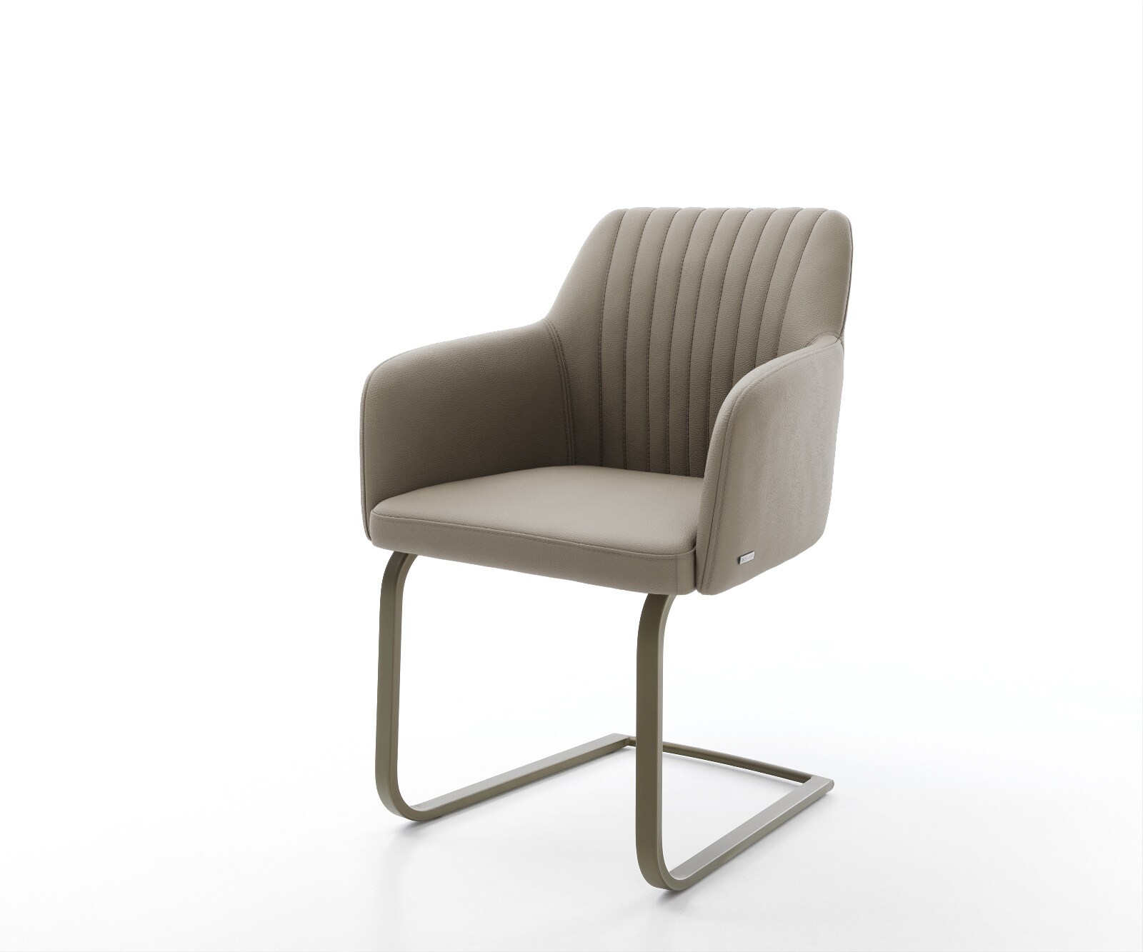 Cantilever Greg-Flex cuir de vache couleur boue pied cantilever plat aspect titane ressorts ensachés