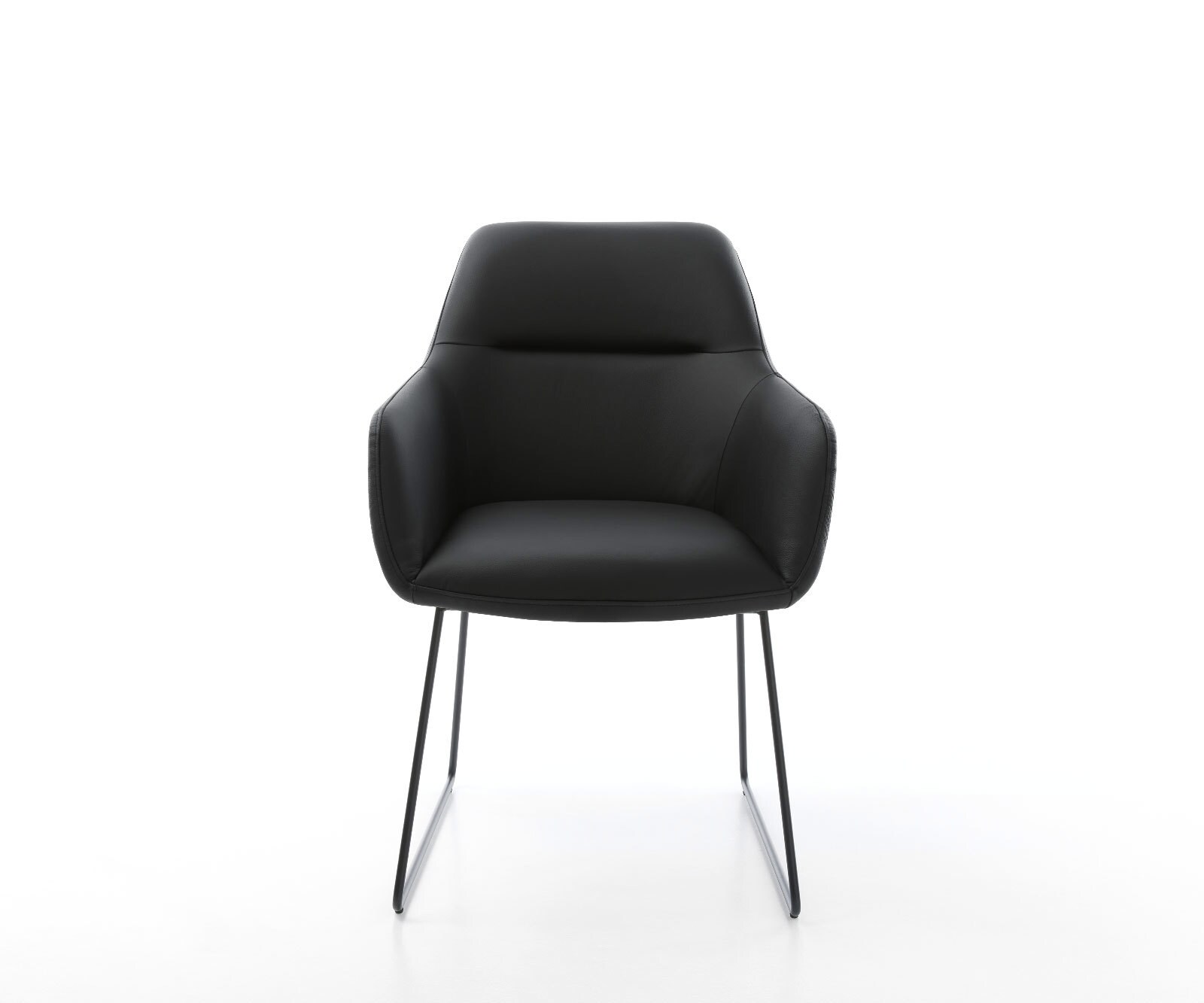 Esszimmerstuhl Pejo-Flex Echt-Leder Schwarz Kufengestell Schwarz Taschenfederkern 1 Esszimmerstuhl Pejo-Flex Echt-Leder Schwarz Kufengestell Schwarz Taschenfederkern 1