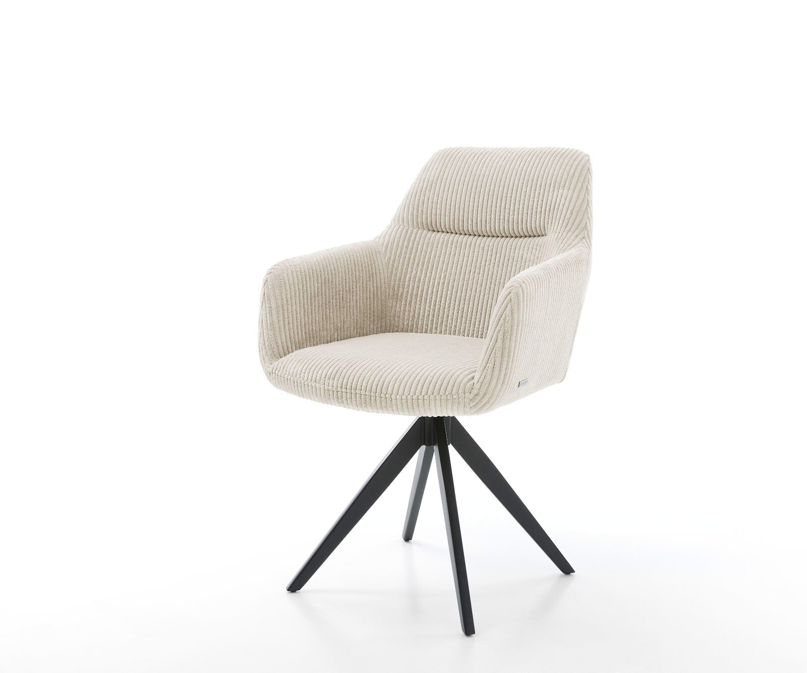 Chaise-pivotante Pejo-Flex corde beige vintage cadre croisé angulaire noir pivote sur 180°