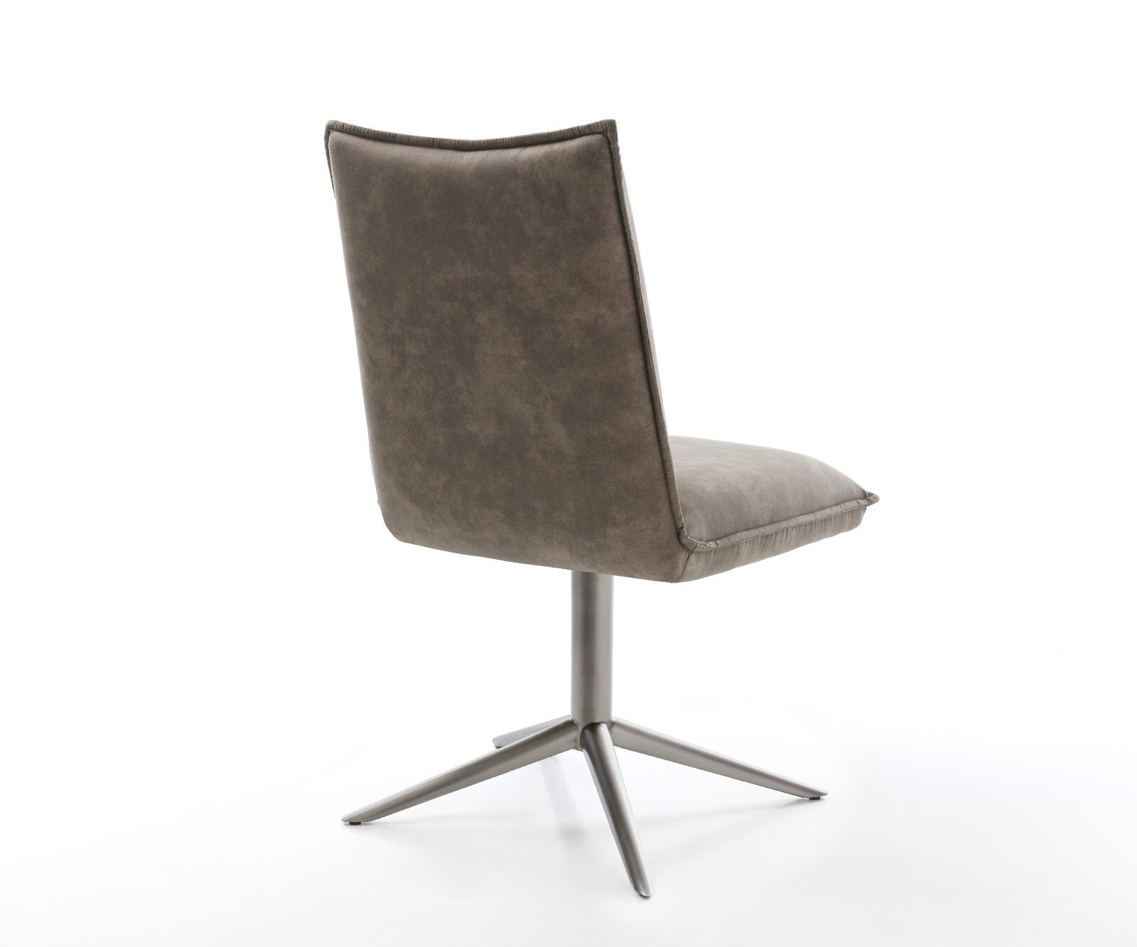Chaise-pivotante Lelio-Flex microvelours taupe vintage pied de chaise 4 branches grafiete pivotement sur 360° fonction bascule ressorts ensachés 4