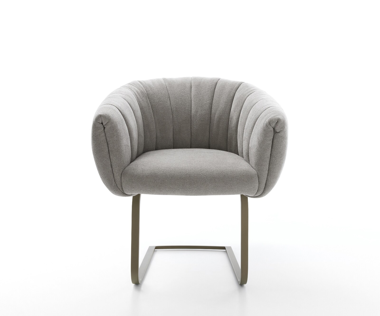 Cantilever Jada-Flex tissu structuré doux gris pied cantilever plat aspect titane ressorts ensachés 1