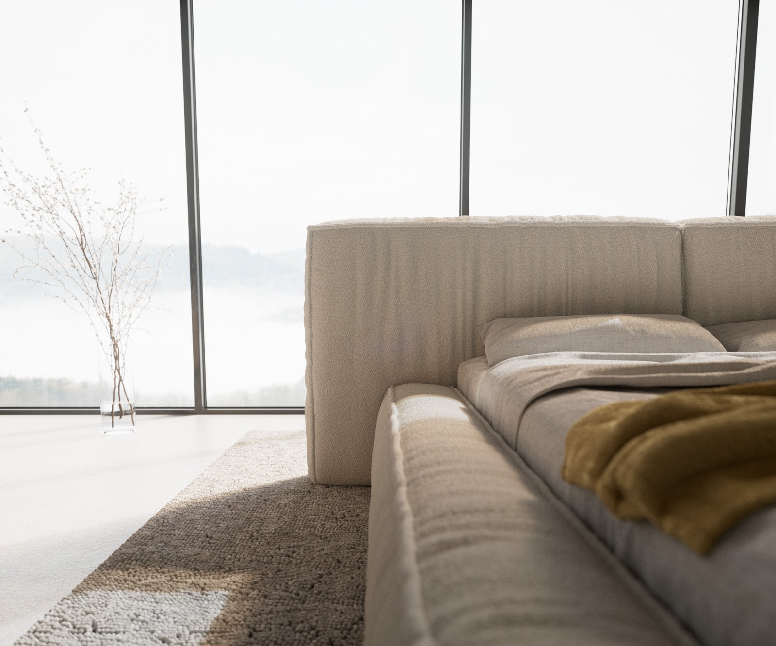 Polsterbettgestell Coperti 140x200 cm Bouclé Creme-Weiß 4 Polsterbettgestell Coperti 140x200 cm Bouclé Creme-Weiß 4