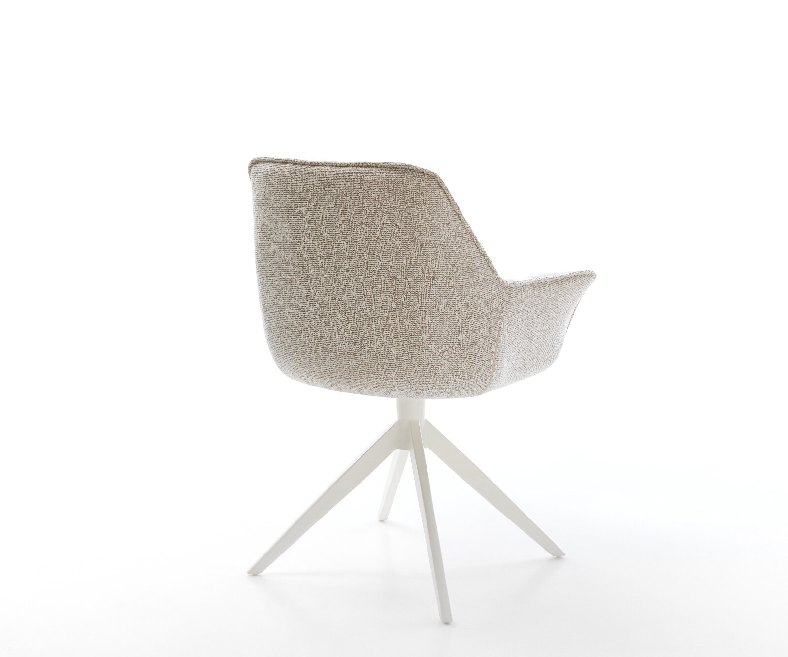 Drehstuhl Kaira-Flex Webstoff Soft Beige Kreuzgestell breit Weiß 360° drehbar Wippfunktion 5