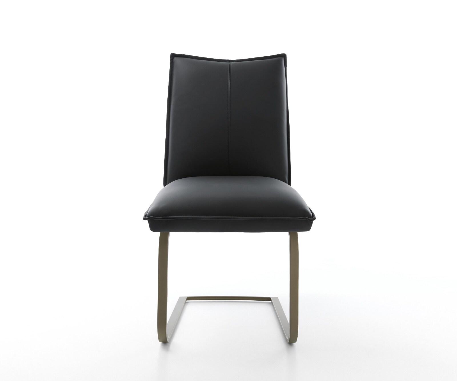 Cantilever Lelio-Flex cuir de vache noir pied cantilever plat aspect titane ressorts ensachés 1