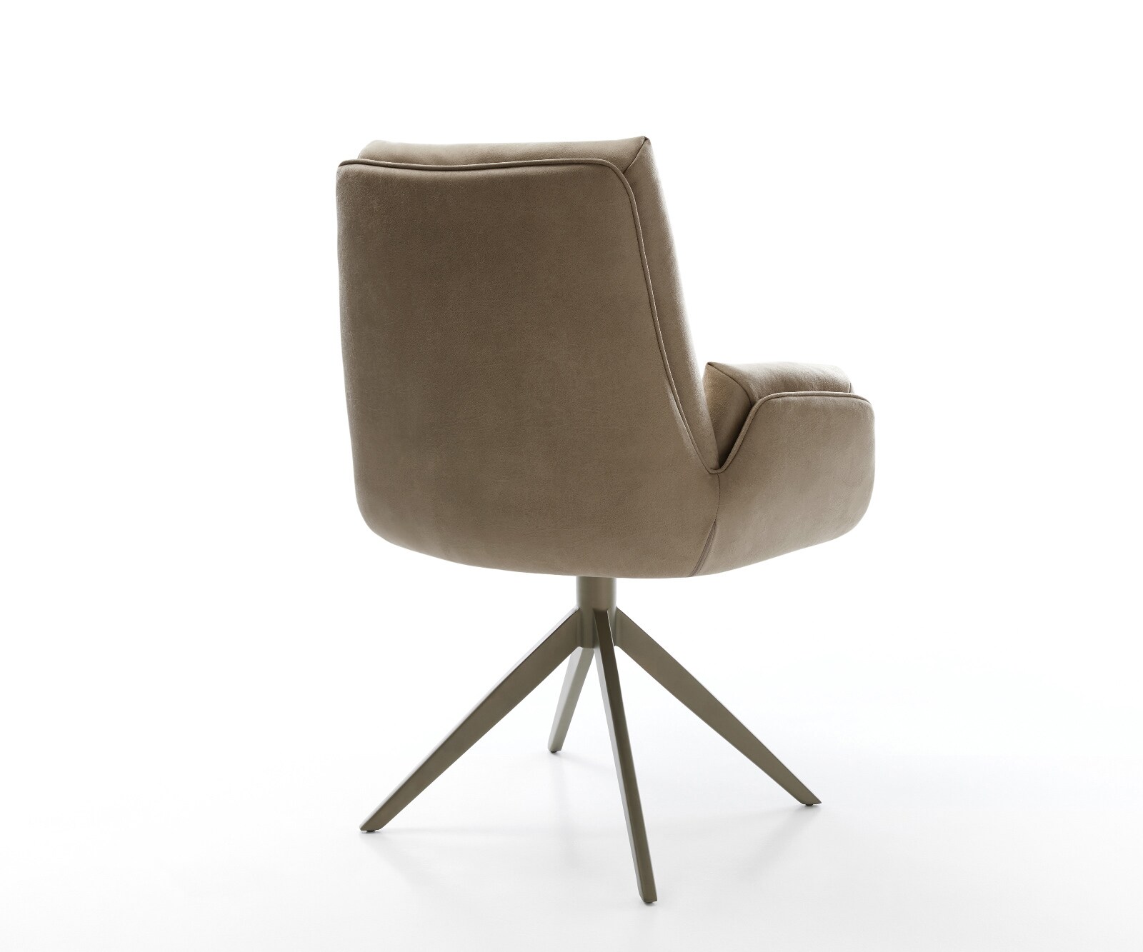 Drehstuhl Clea-Flex Mikrofaser Beige Vintage Kreuzgestell breit Effektfinish Titan 360° drehbar Wippfunktion 4