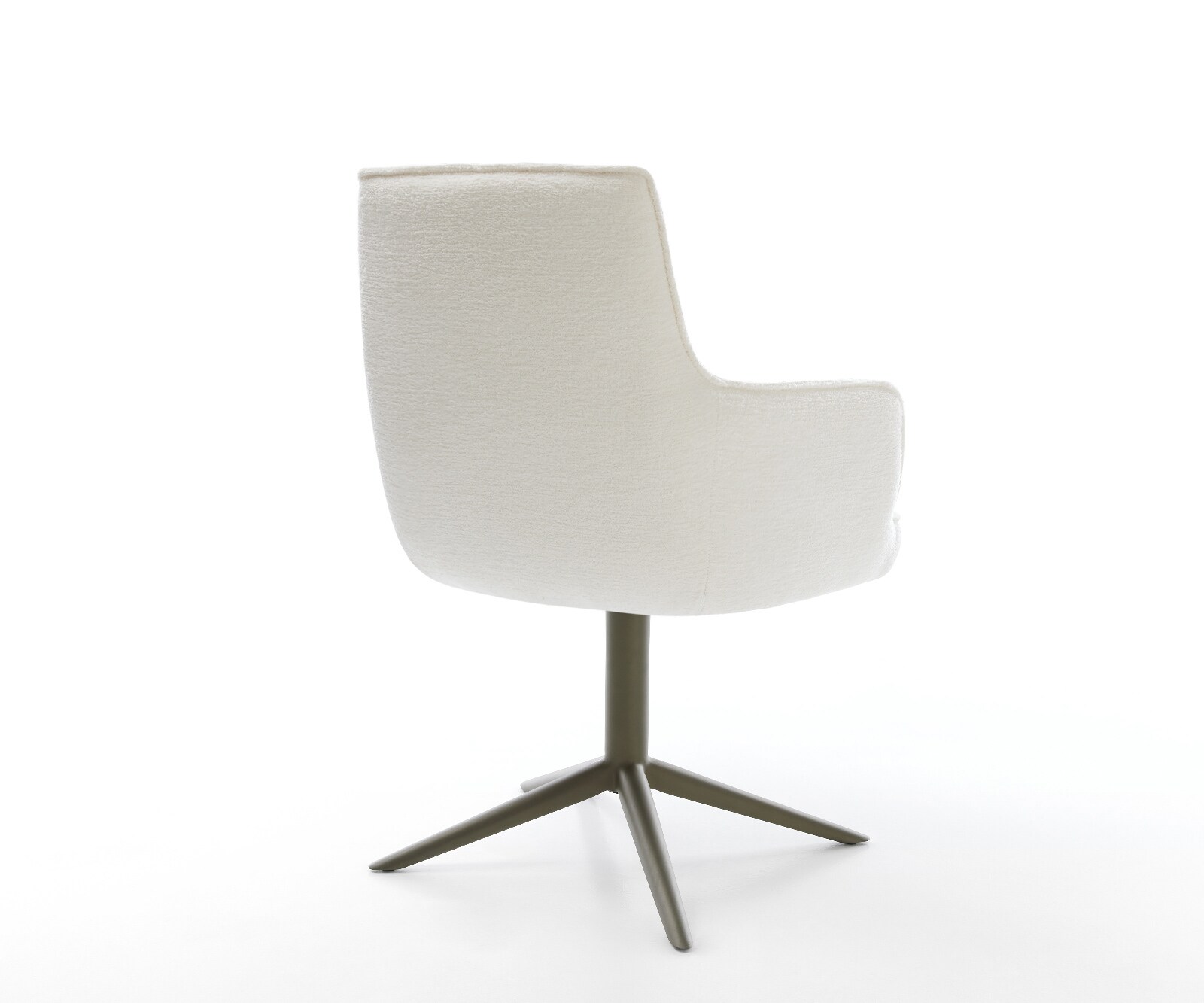 Drehstuhl Heira-Flex mit Armlehnen Bouclé Soft Beige Fußkreuz Effektfinish Titan 360° drehbar Wippfunktion Taschenfederkern 5
