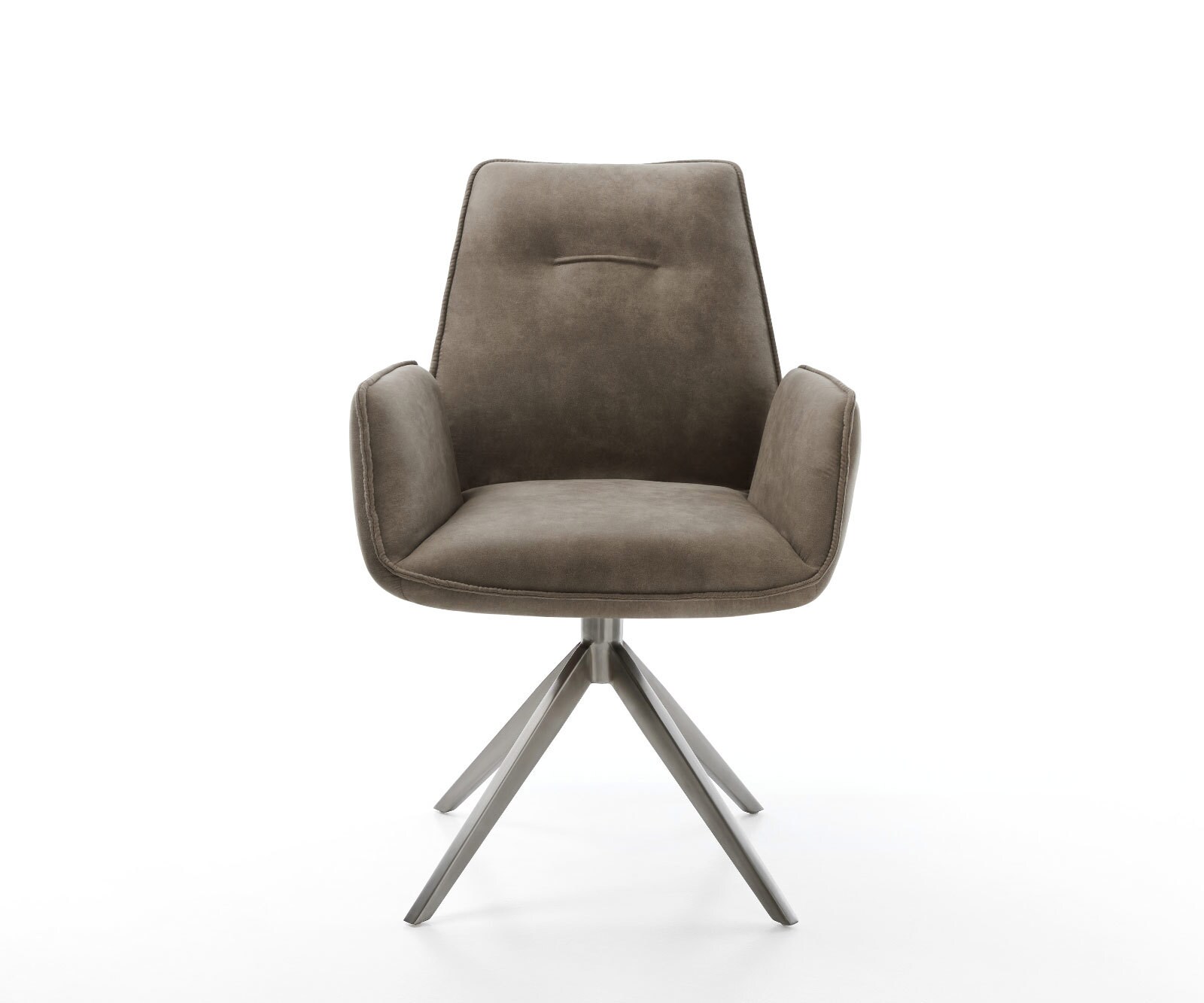 Chaise-pivotante Zoa-Flex microvelours taupe vintage pied croisé large grafiete pivotement sur 360° fonction bascule ressorts ensachés 1