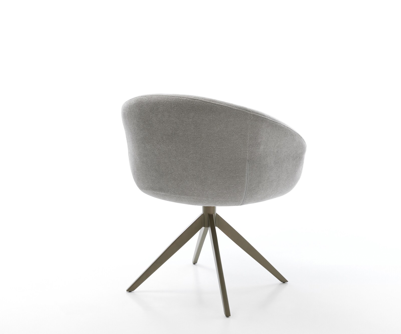 Chaise-pivotante Vinka-Flex avec accoudoirs tissu structuré doux gris pied croisé large aspect titane pivotement sur 360° fonction bascule resorts ensachés 4
