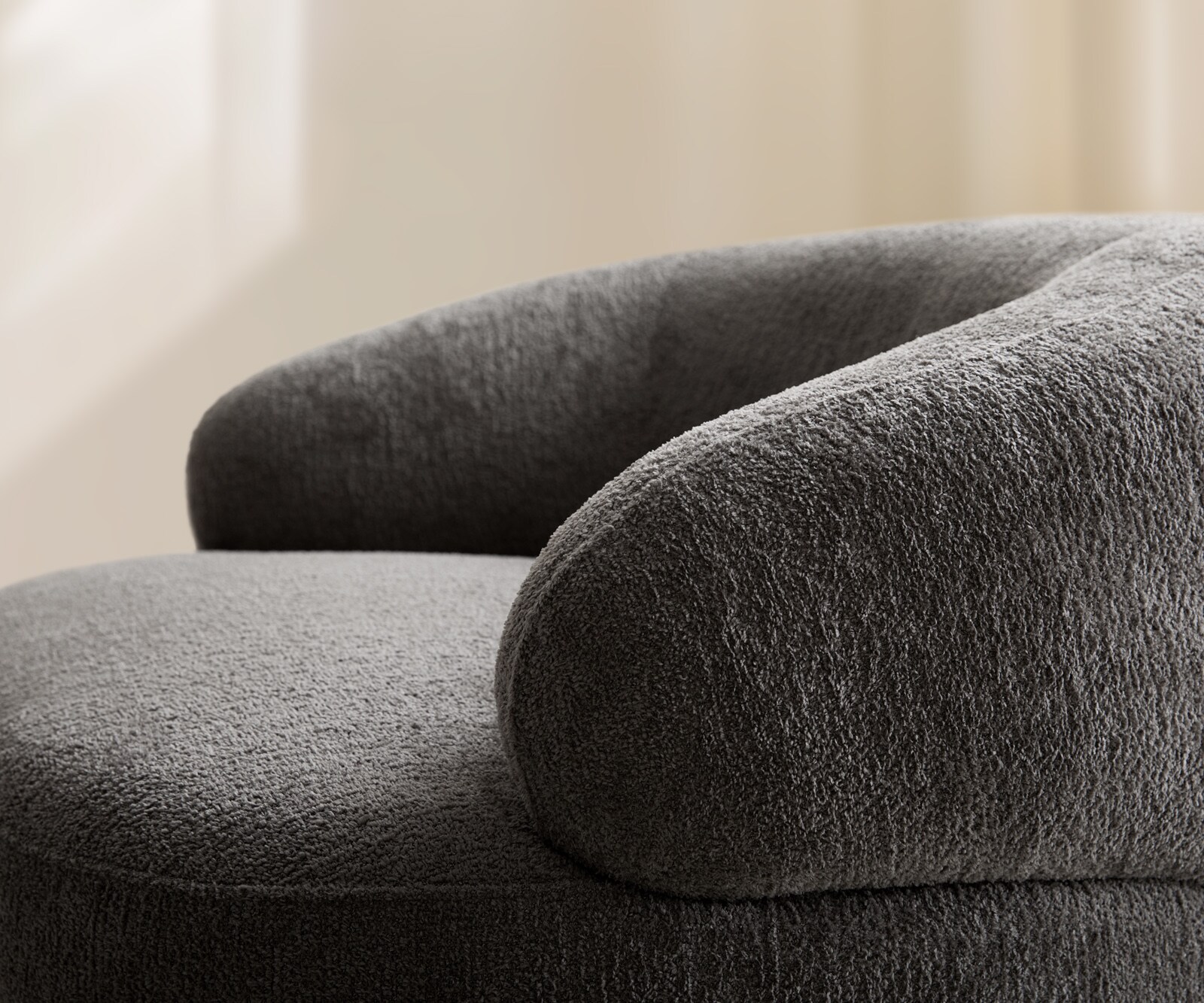 Loungesessel Nova 88x88 cm Bouclé Soft Schlamm 4 Loungesessel Nova 88x88 cm Bouclé Soft Schlamm 4