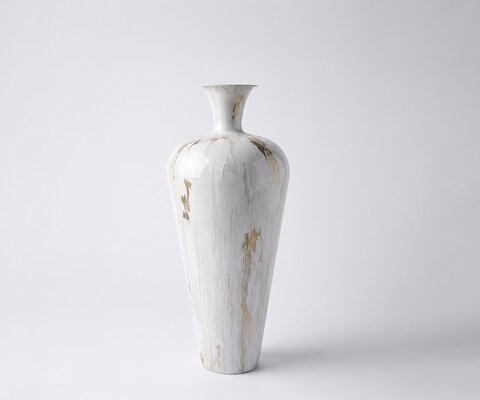 Vase Marvella B27 x T27 x H64 cm Metall Kintsugi Handgemacht