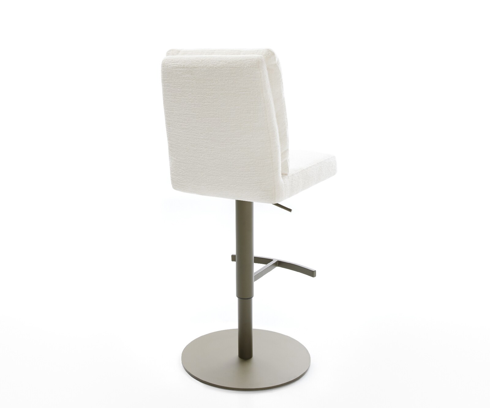 Chaise-de-bar Pela-Flex Bouclé doux Beige Pied pivotant réglable en hauteur couleur titane Couleur titane 5