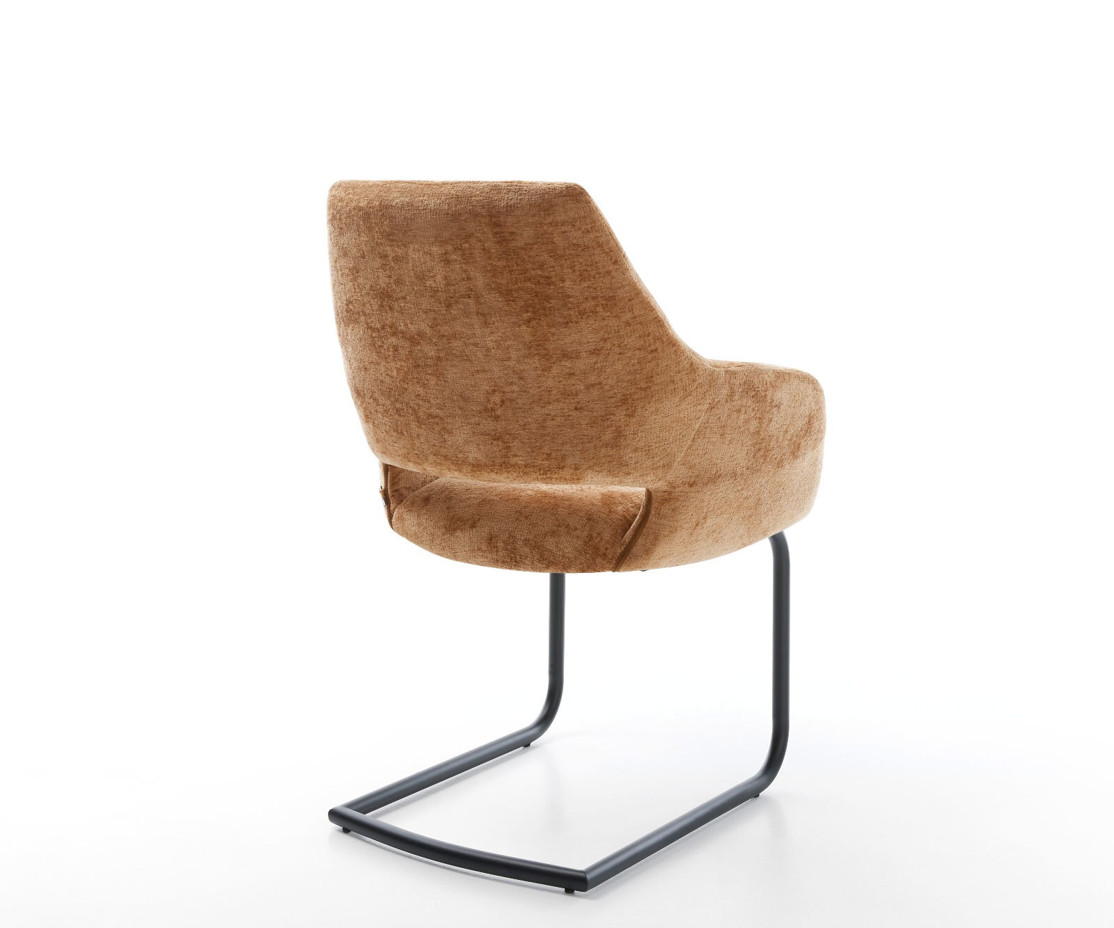 Cantilever Yago-Flex avec accoudoirs chenille rouille pied cantilever rond noir ressorts ensachés 4
