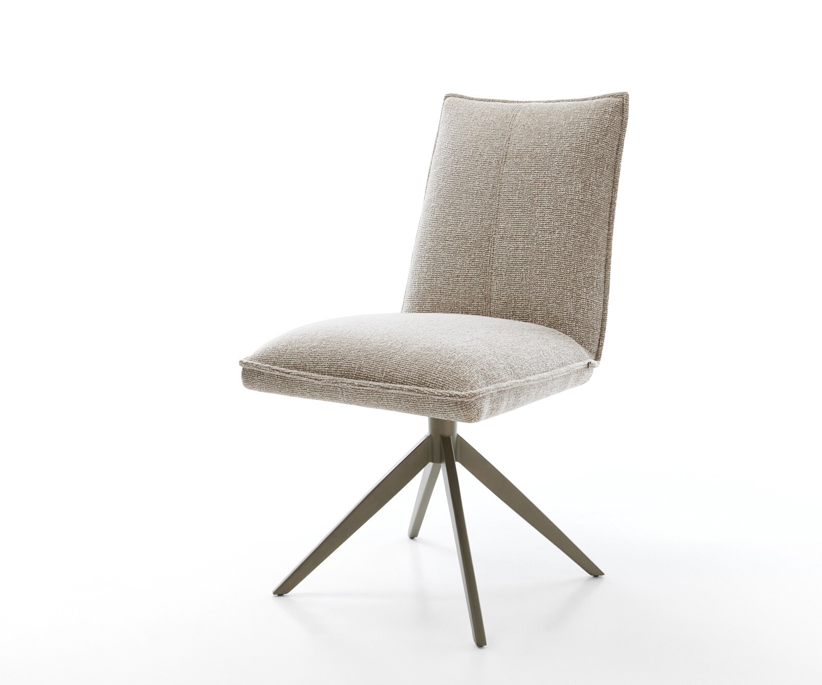 Chaise-pivotante Lelio-Flex tissu tissé doux beige pied croisé large aspect titane pivotement sur 360° fonction bascule resorts ensachés 1