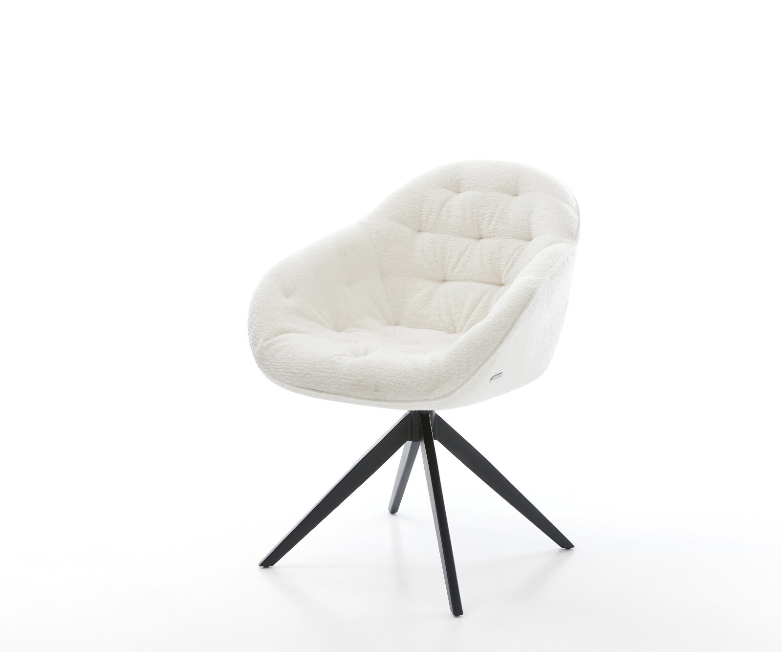 Drehstuhl Gaio-Flex Bouclé Soft Beige Kreuzgestell breit Schwarz 360° drehbar Wippfunktion 1