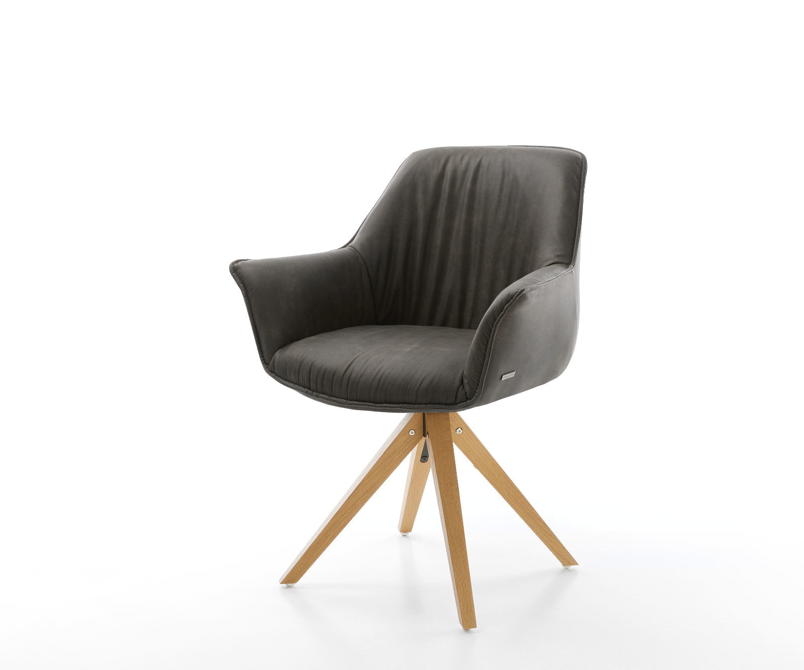 Chaise-pivotante Keila-Flex avec accoudoirs cuir véritable noir cadre croisé angulaire noir pivote sur 180° 4 Chaise-pivotante Keila-Flex avec accoudoirs cuir véritable noir cadre croisé angulaire noir pivote sur 180° 4