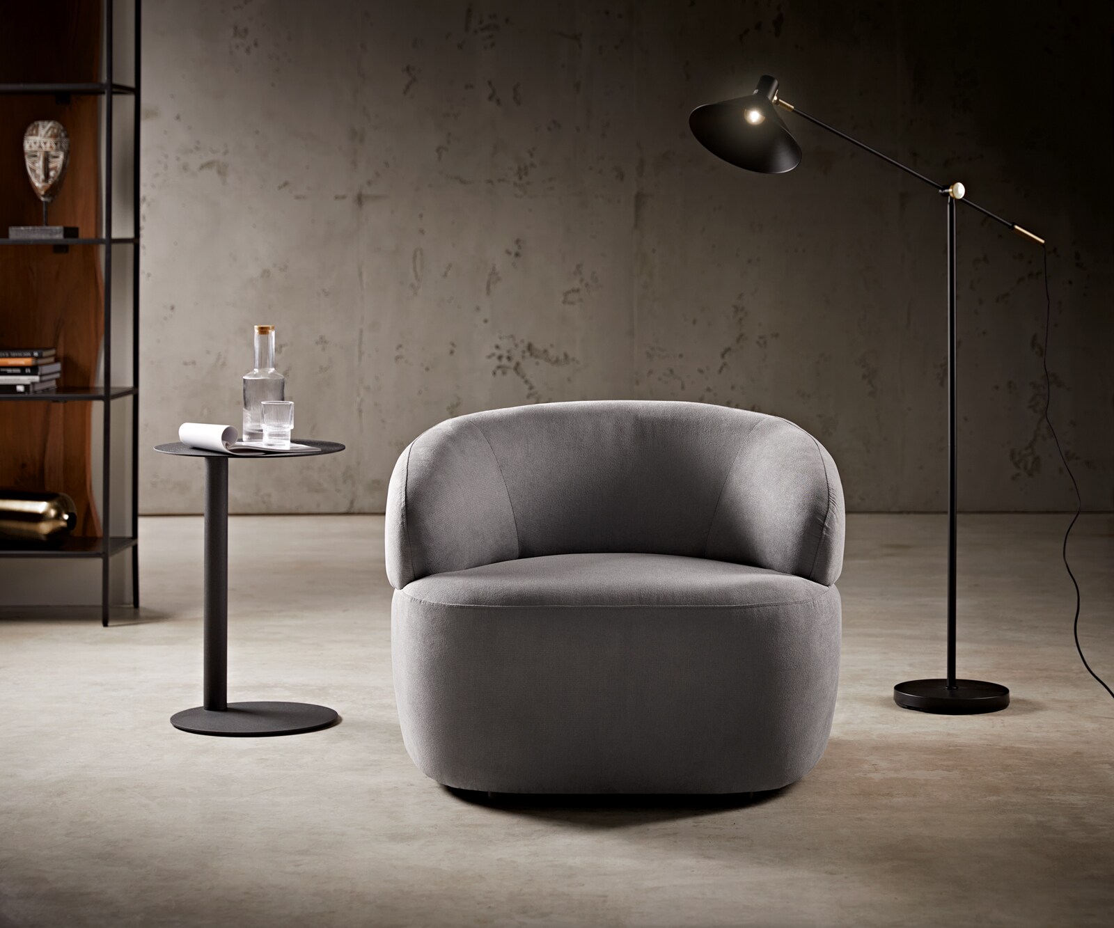 Loungesessel Nova 88x88 cm Mikrofaser Grau 3