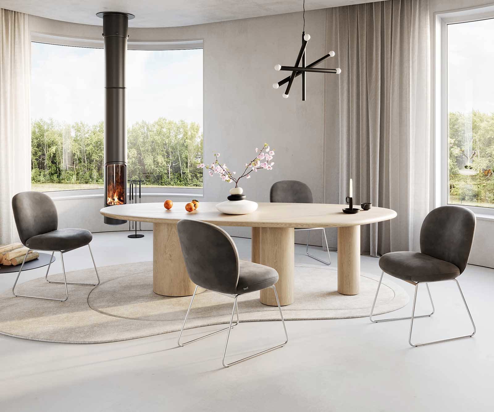 Esszimmerstuhl Nube-Flex Mikrofaser Anthrazit Vintage Kufengestell Edelstahl Taschenfederkern 3 Esszimmerstuhl Nube-Flex Mikrofaser Anthrazit Vintage Kufengestell Edelstahl Taschenfederkern 3