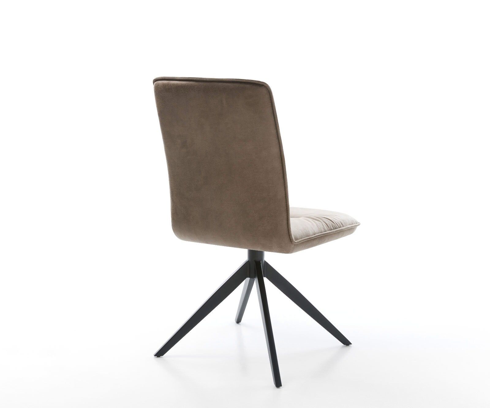 Chaise-pivotante Vinjo-Flex microvelours taupe vintage pied croisé large noir pivotement sur 360° fonction bascule 4
