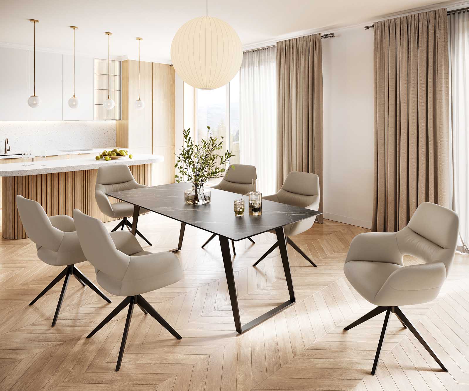 Table-à-manger Edge 200x100 céramique Laminam® noir desir brun métal oblique noir 5 Table-à-manger Edge 200x100 céramique Laminam® noir desir brun métal oblique noir 5