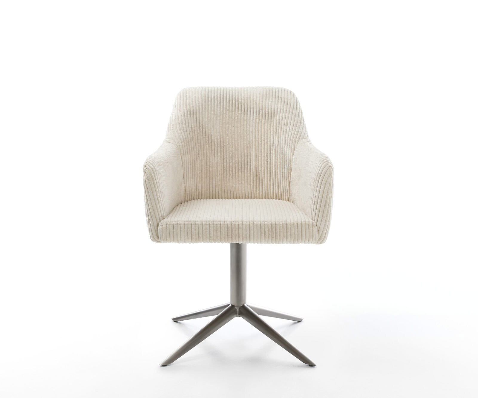 Chaise-pivotante Greg-Flex côtelé beige pied de chaise 4 branches grafiete pivotement sur 360° fonction bascule ressorts ensachés 1