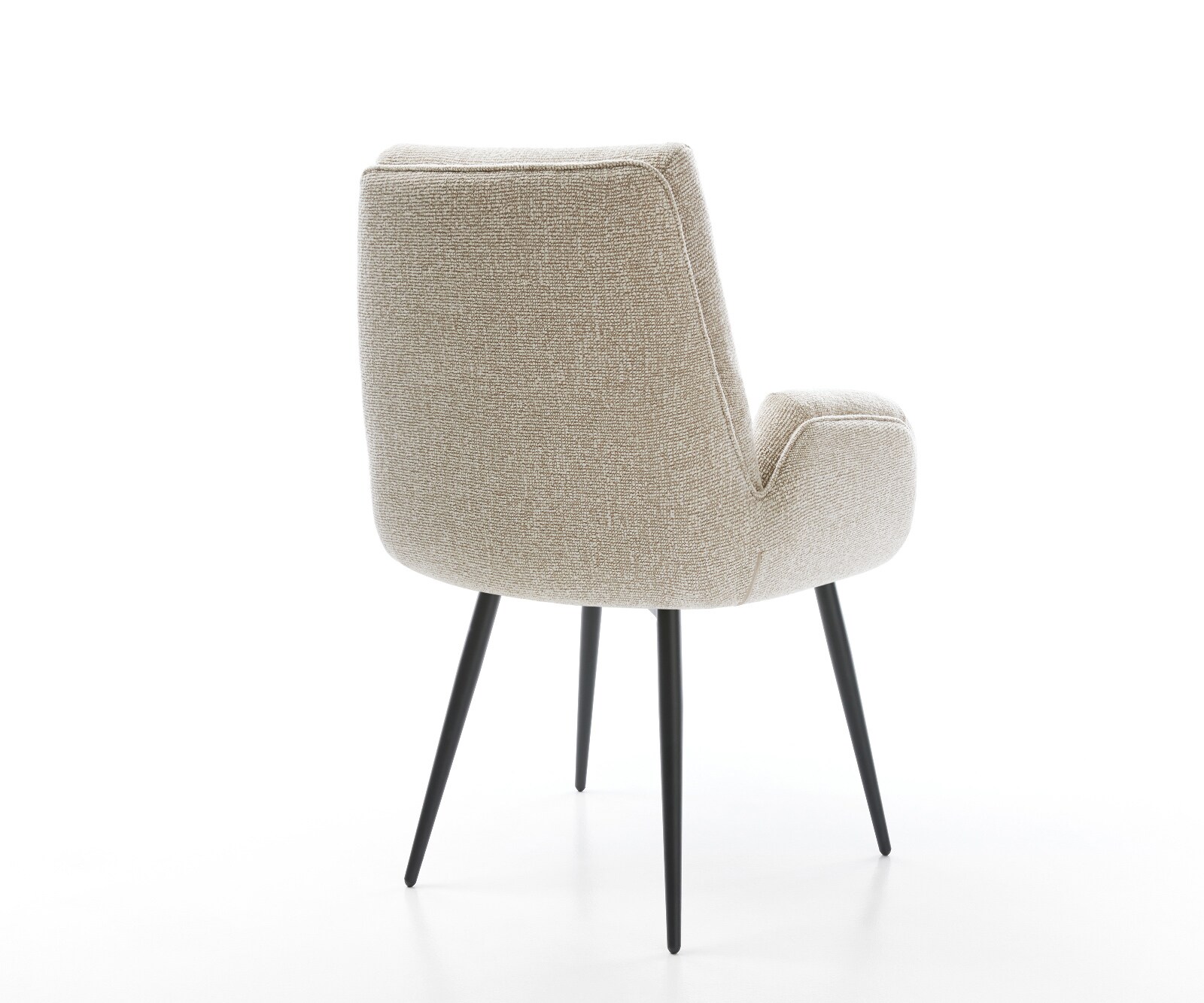 Esszimmerstuhl Clea-Flex Webstoff Soft Beige 4-Fuß konisch Schwarz 5